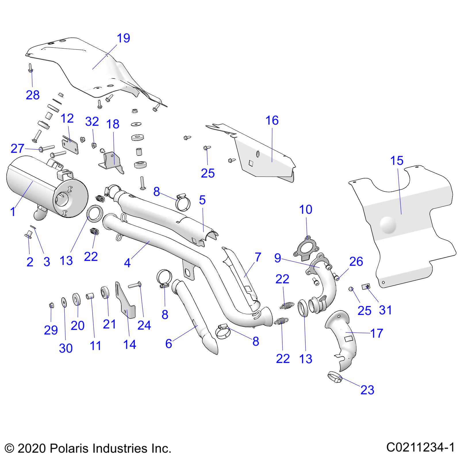 ENGINE, EXHAUST - A23SEZ57AM (C0211234-1)