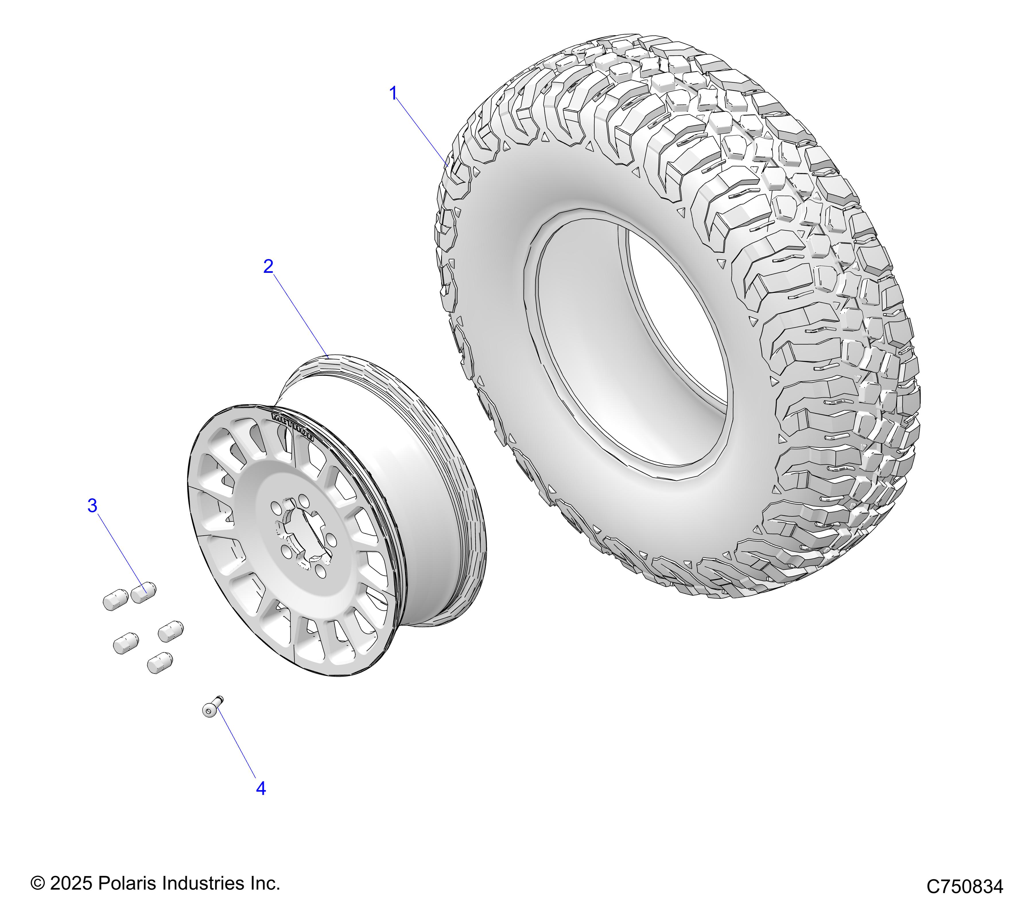 WHEELS, FRONT/REAR - Z25RPP2KBL (C750834)