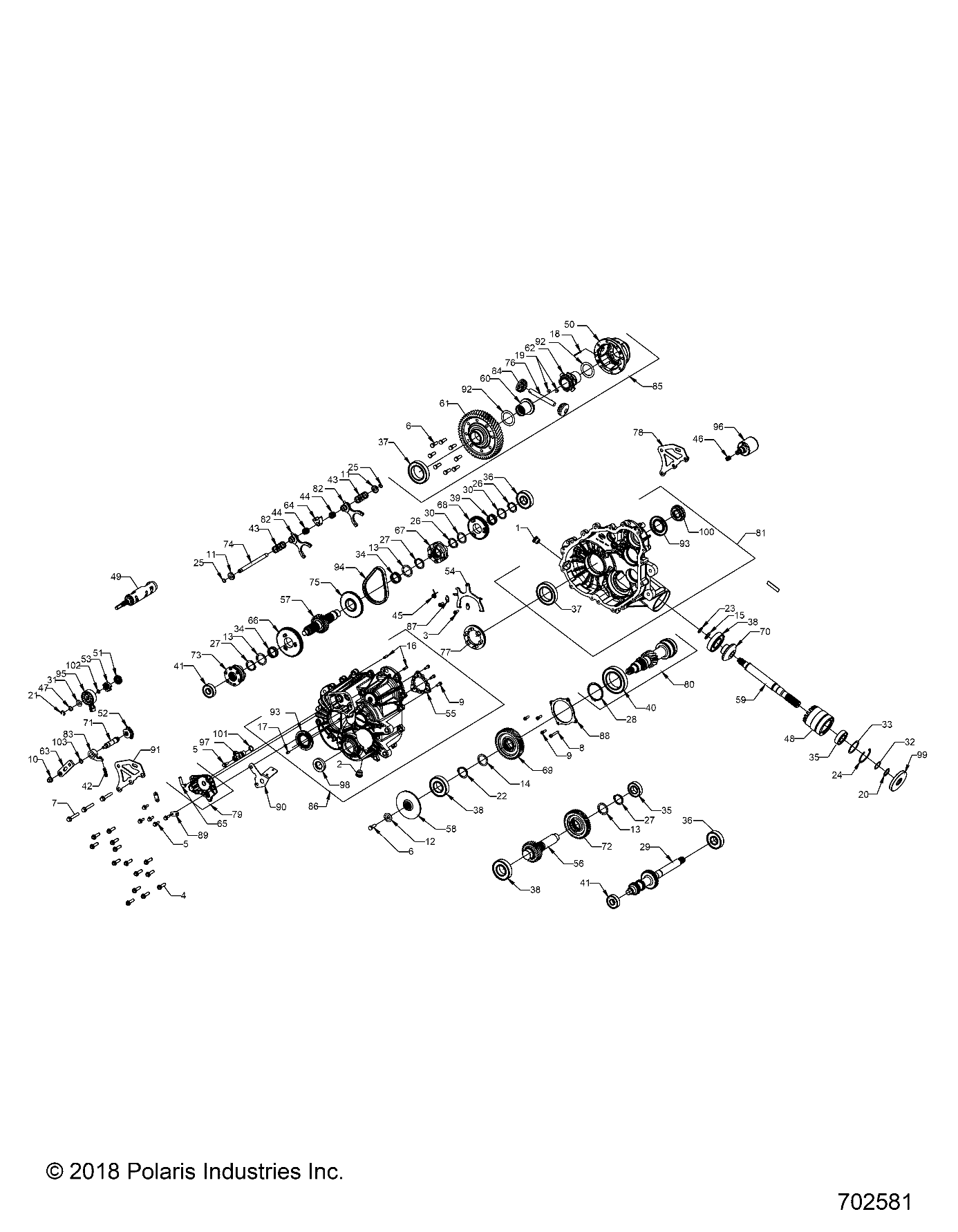 DRIVE TRAIN, MAIN GEARCASE (TO 6/1/2019) - R19RMA57F1/S57C1/F1 (702581)