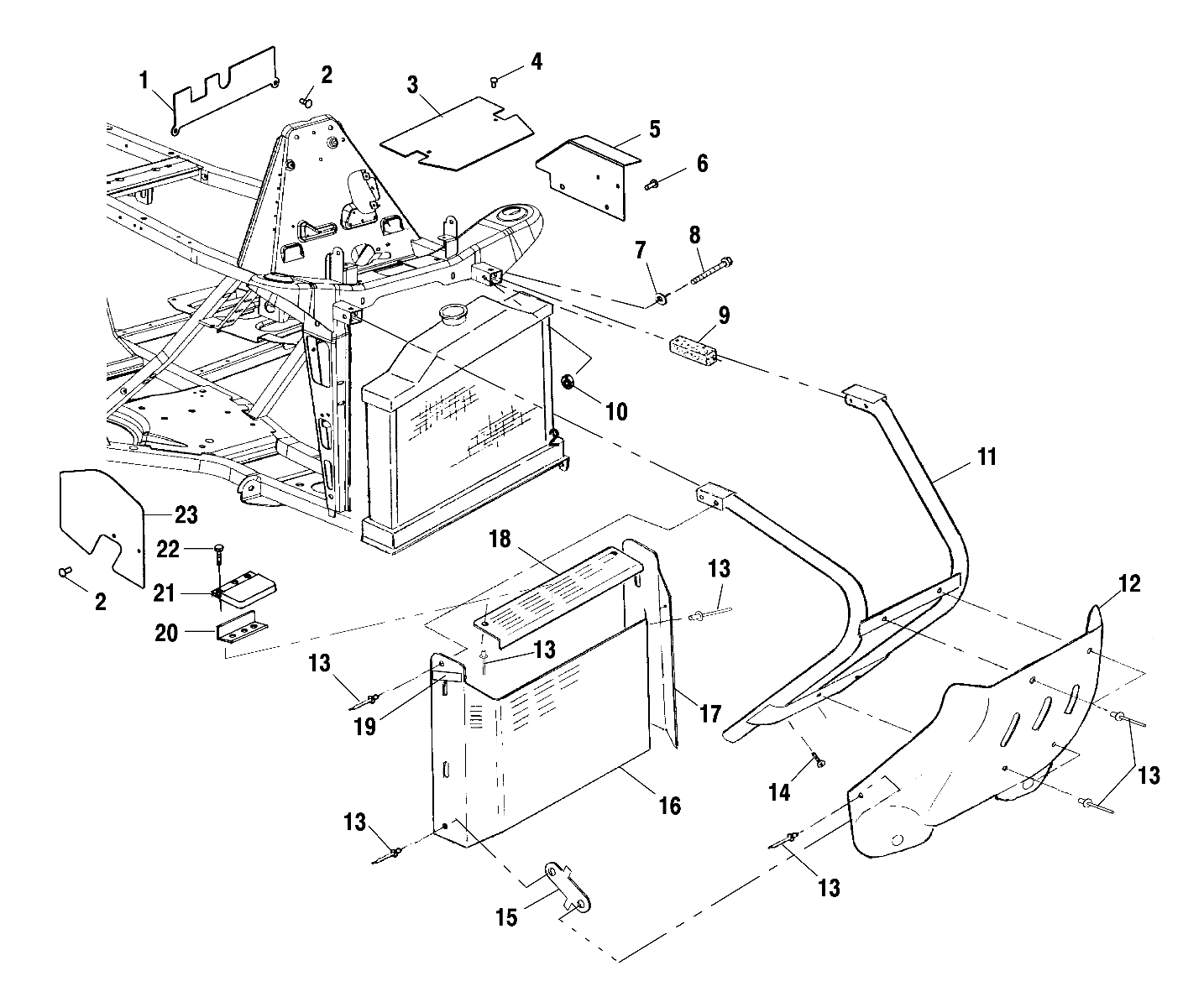 FRONT BUMPER and SHIELDS - A01BA50AA (4963716371A005)