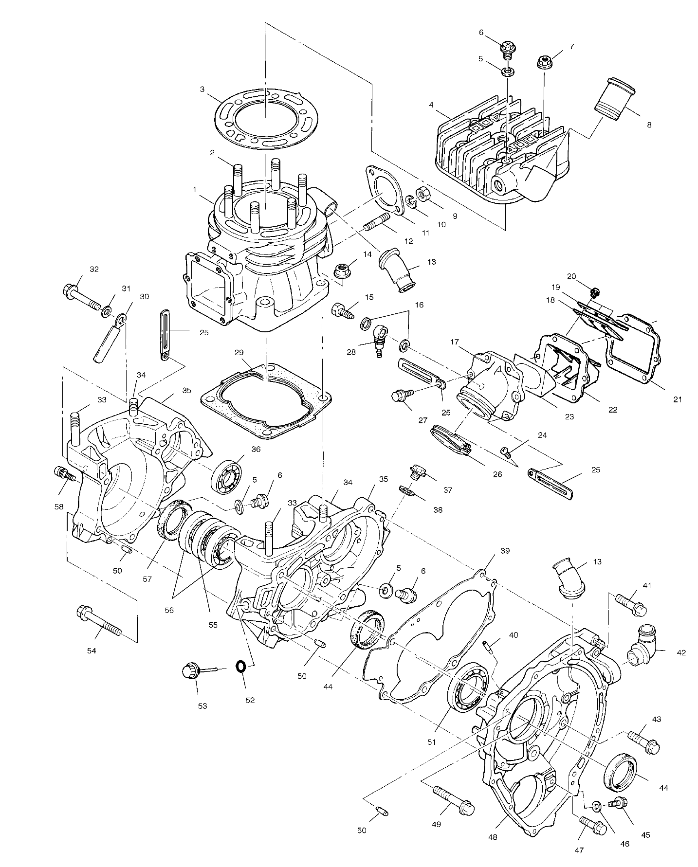 CRANKCASE and CYLINDER - A01CG38CA (4963916391C011)