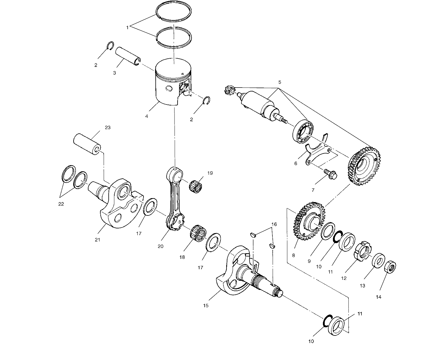 PISTON and CRANKSHAFT - A01CG38CA (4963916391C013)