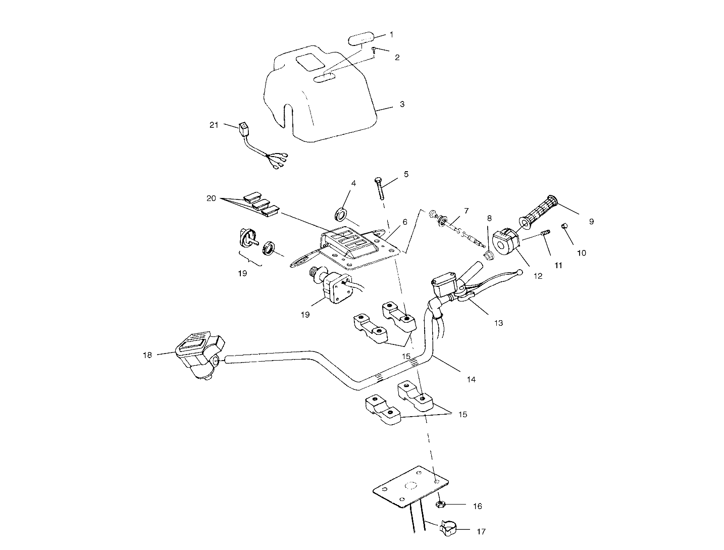 HANDLEBAR and HEADLIGHT POD - A01CK32AA (4964086408B009)