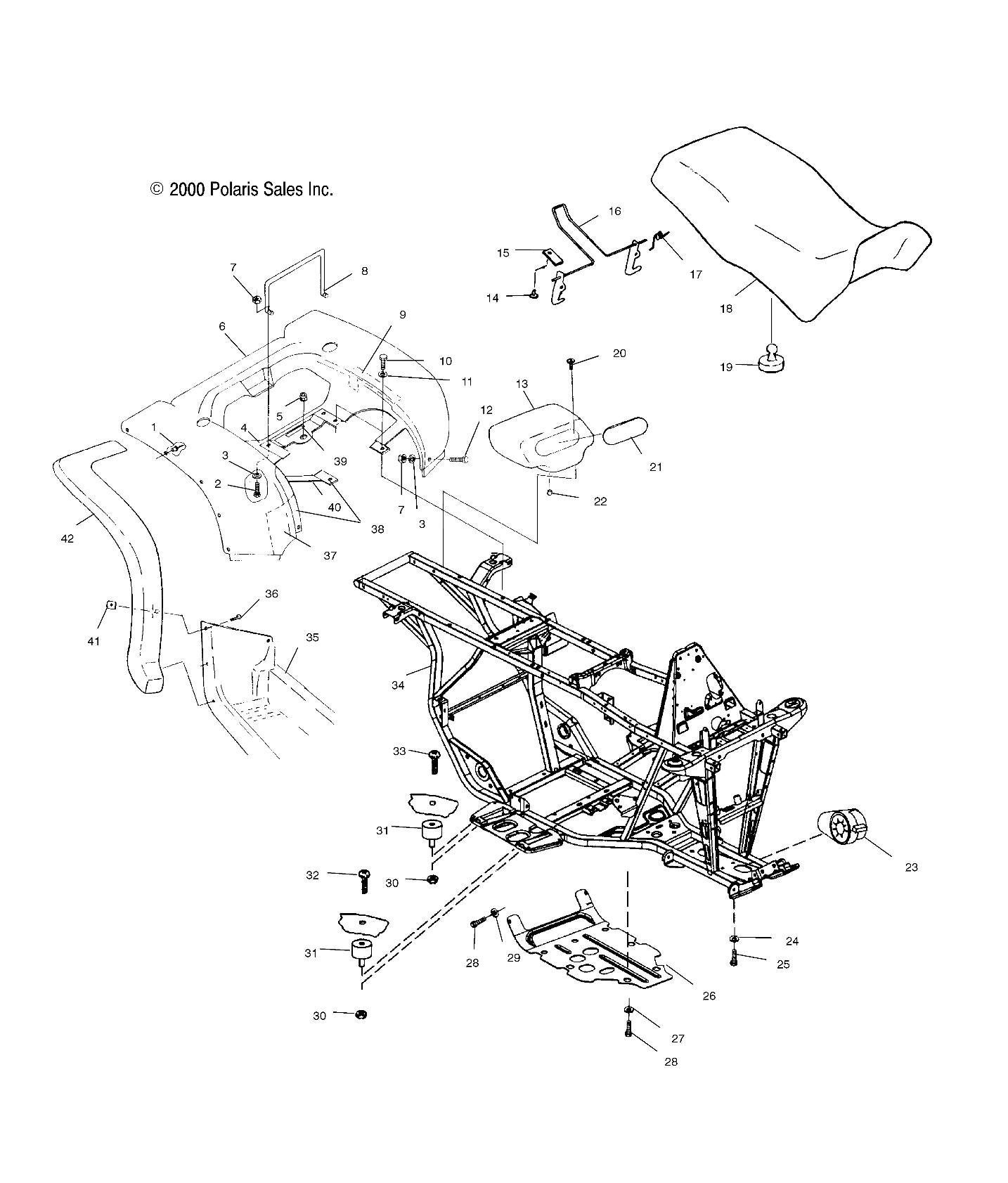 REAR CAB and SEAT - A01CK42AA (4964136413A003)