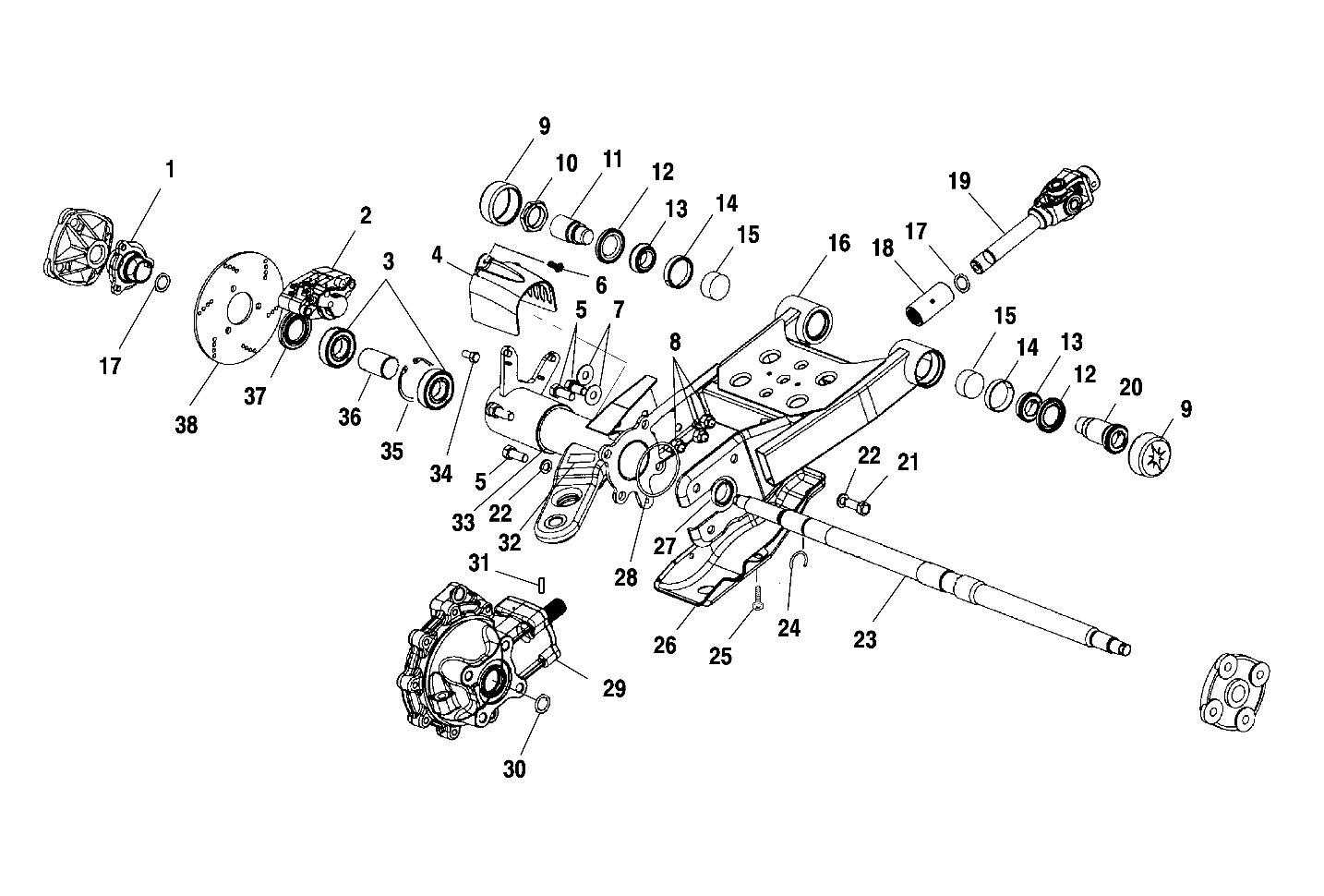 SWING ARM/REAR GEARCASE MOUNTING - A01CK42AA (4964136413C004)