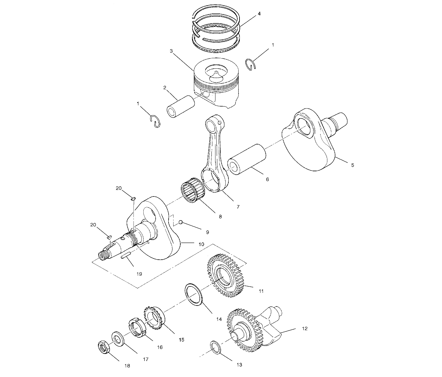 CRANKSHAFT and PISTON - A10CH46CA (4964376437D004)