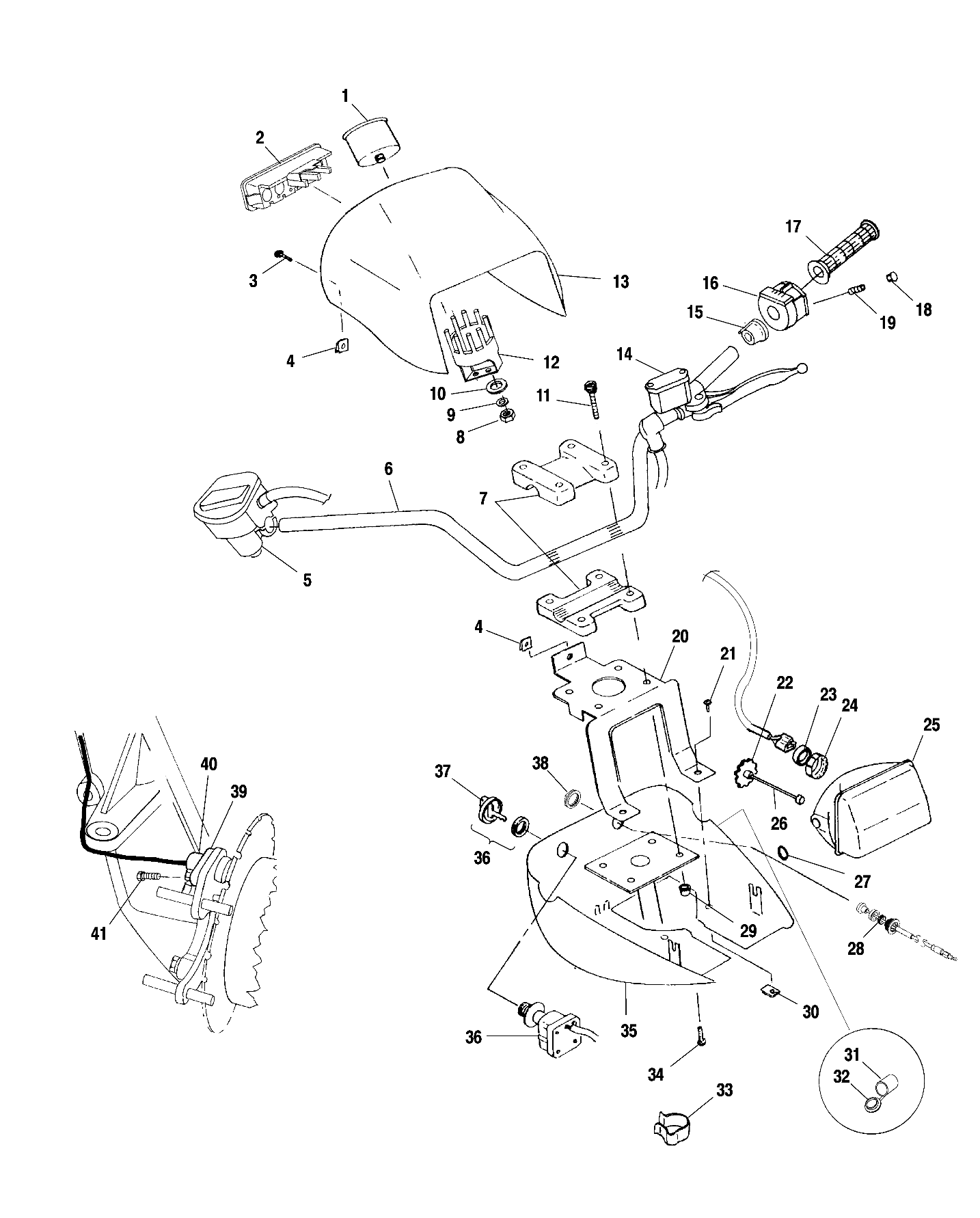 HANDLEBAR and HEADLIGHT POD - A01CH50AA (4964466446B013)