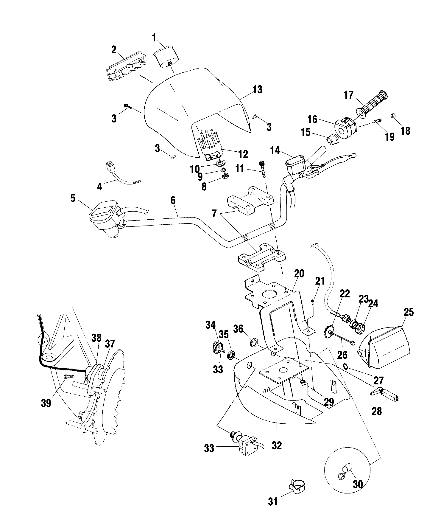 HANDLEBAR and HEADLIGHT POD - A01CL50AA (4964586458D001)