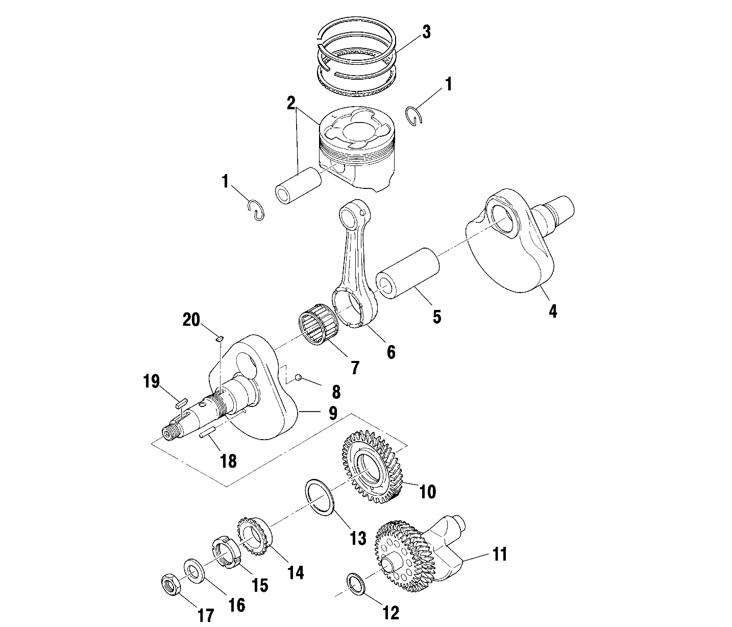 CRANKSHAFT and PISTON - A01CL50AA (4964586458D004)