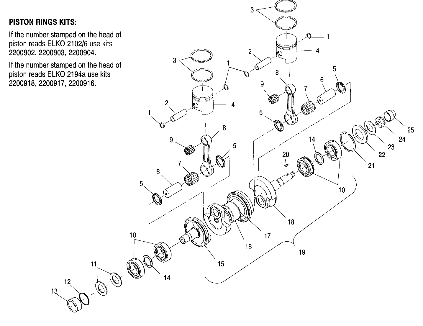 CRANKSHAFT and PISTON - W014697D (4964806480B014)