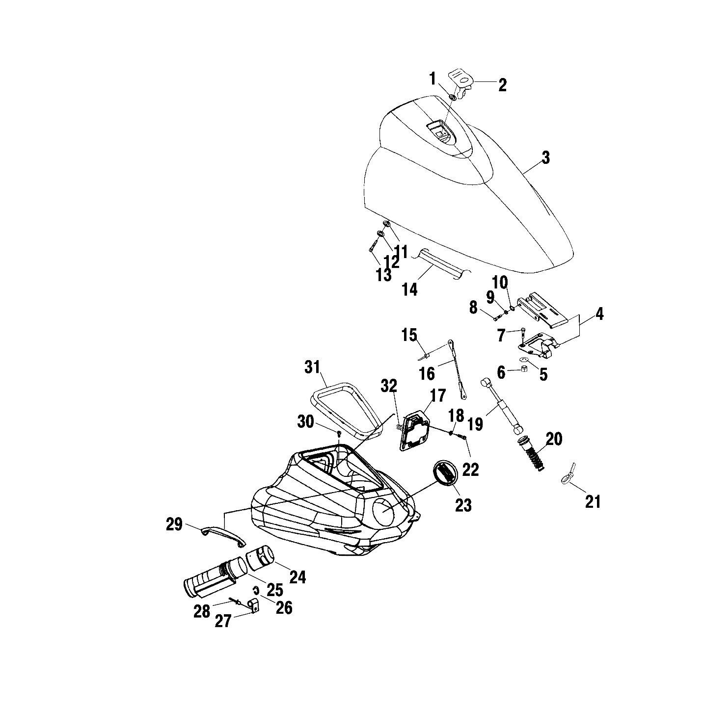 FRONT STORAGE COMPARTMENT - W015098D (4964876487A008)