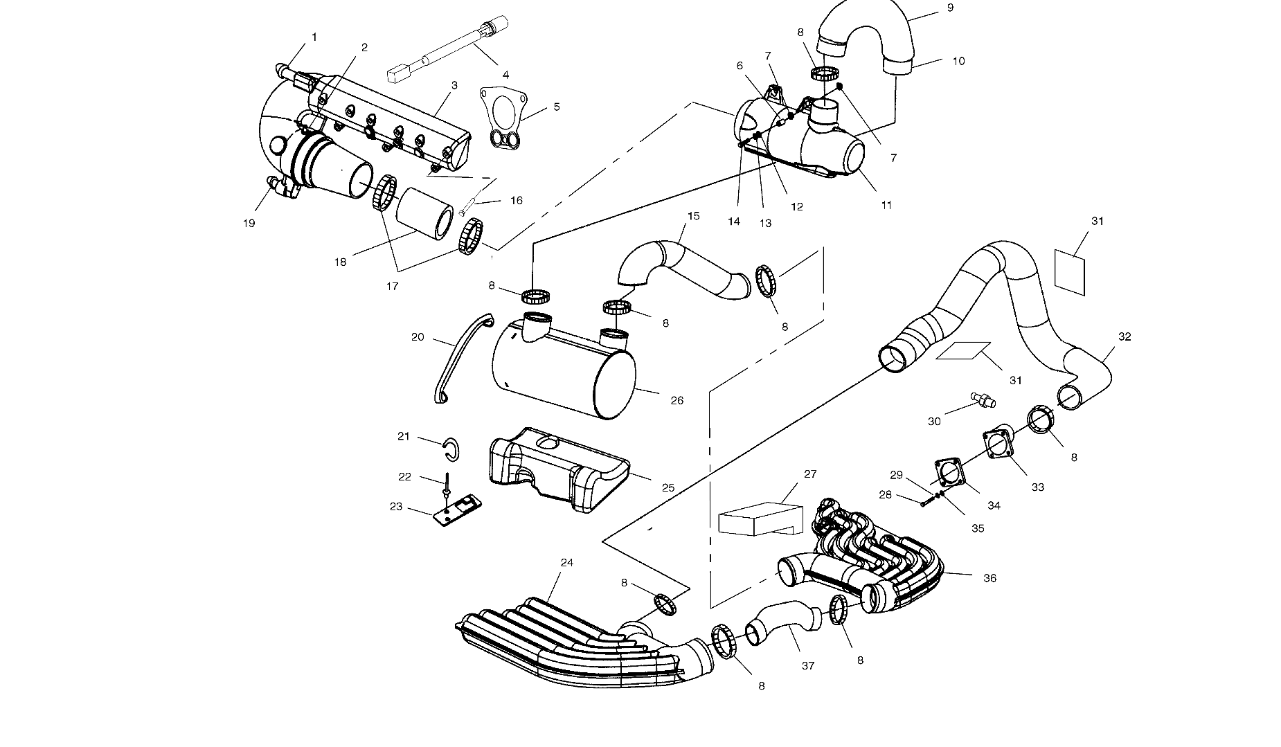 EXHAUST SYSTEM - W015098D (4964876487B005)