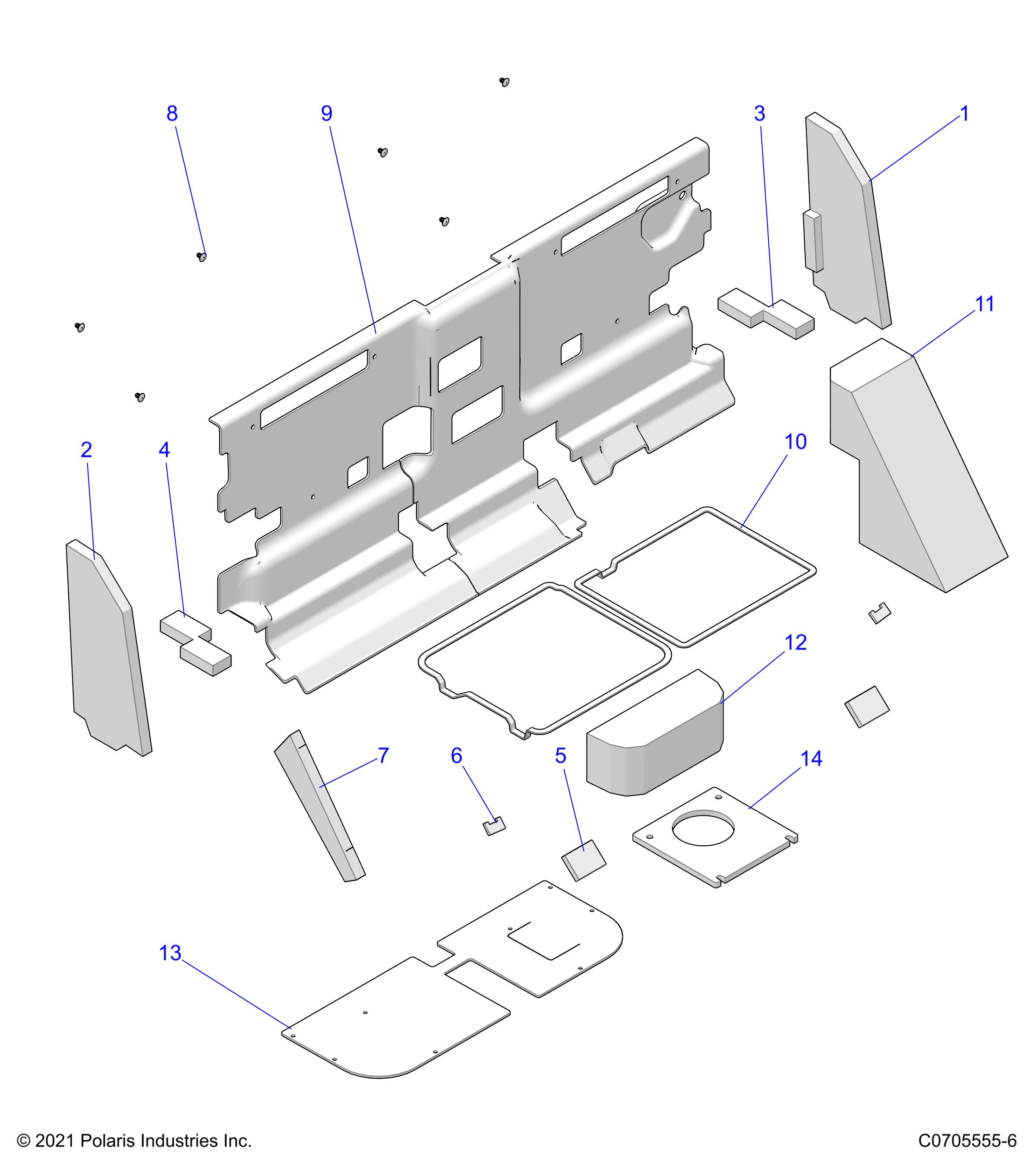 BODY, CAB FOAM AND REAR PANEL - R22RRY99A9/AC/AM/AS/B9/BC/BM/BS/1A9/AC/AM/AS/B9/BC/BM/BS (C0705555-6)