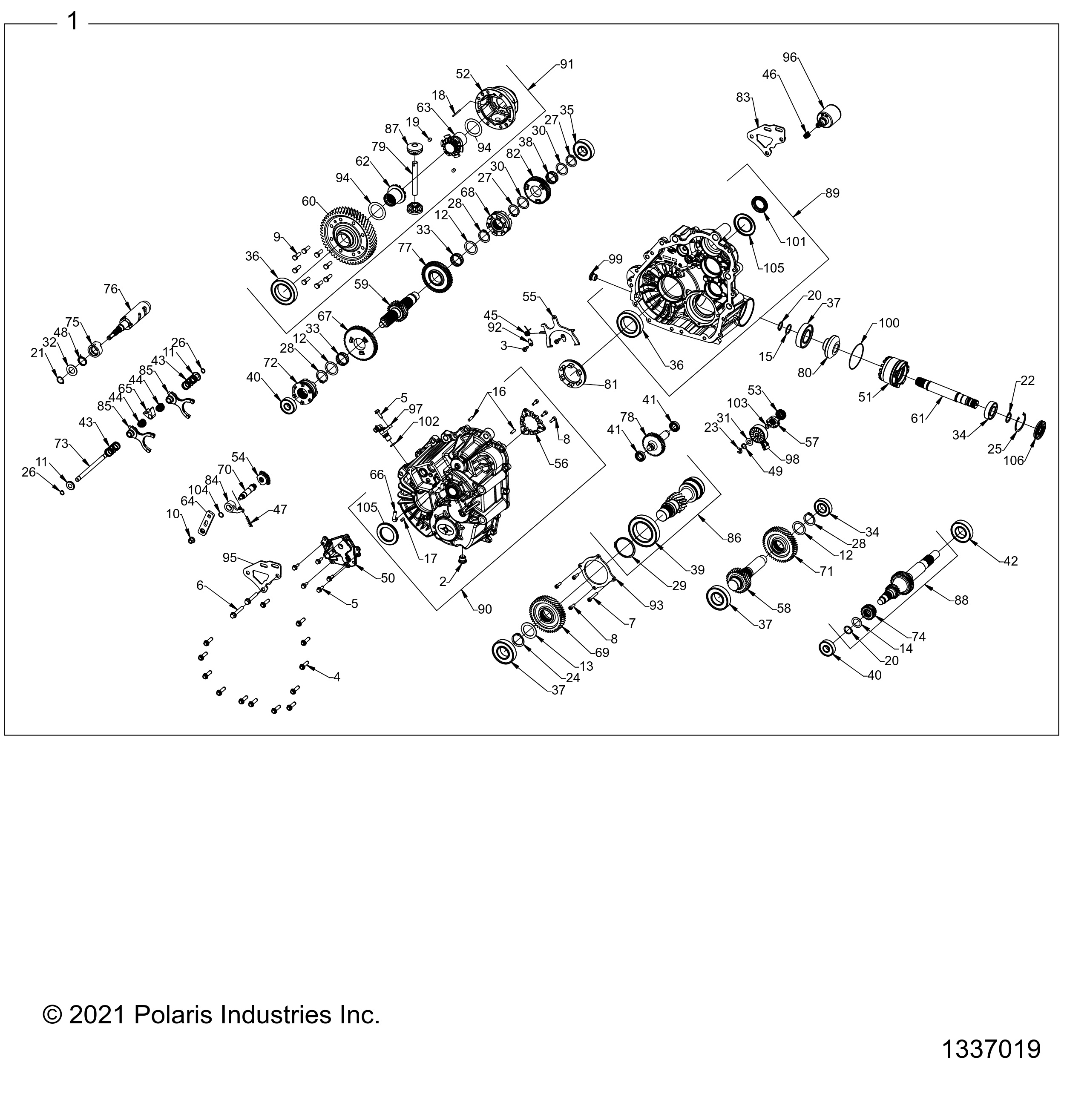 DRIVE TRAIN, MAIN GEARCASE INTERNALS - R22RRJ99A9/B9 (702789)