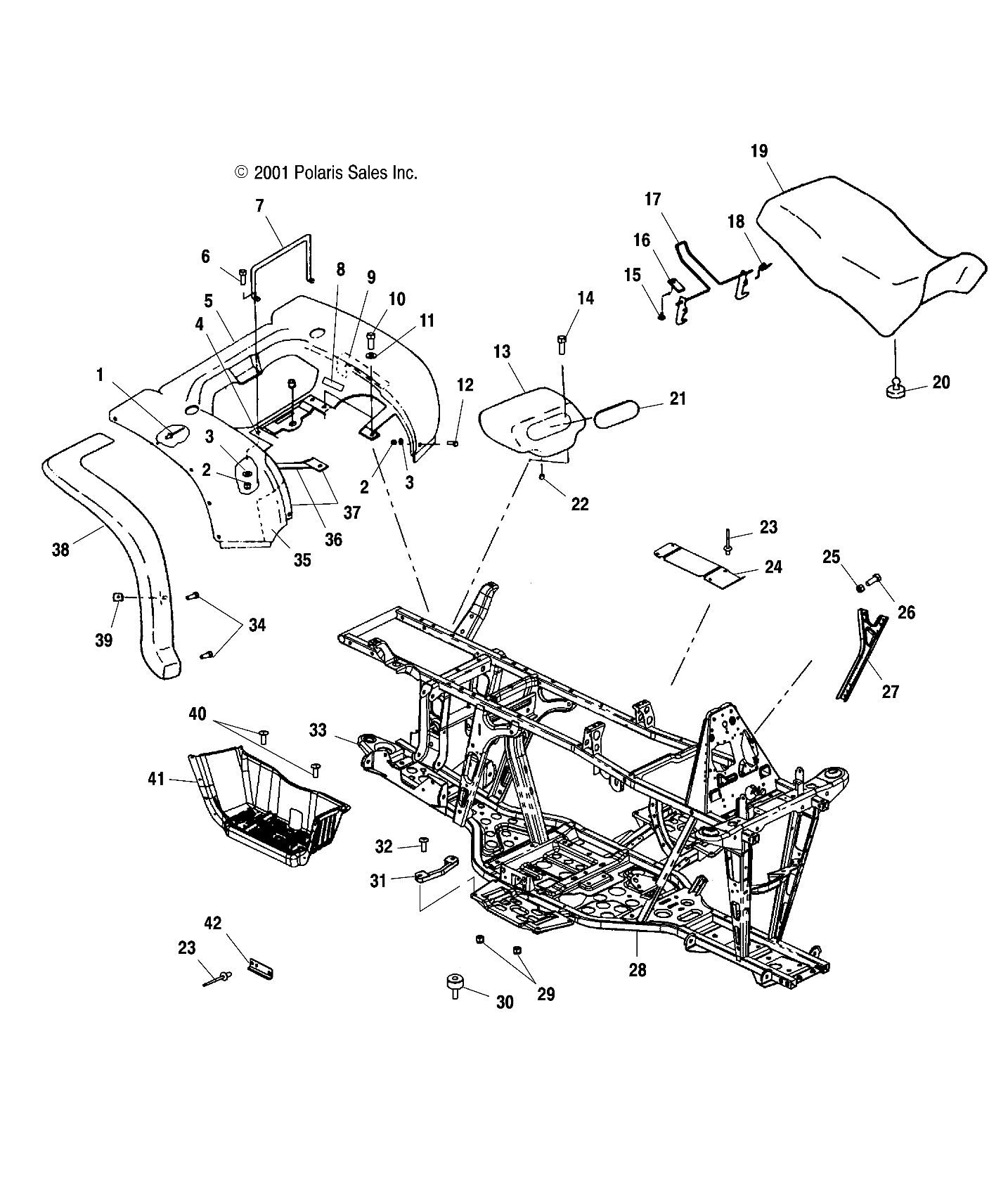 REAR CAB/SEAT/MAIN FRAME - A02CH68AA/AB/AC/CA/CB (4966346634A03)