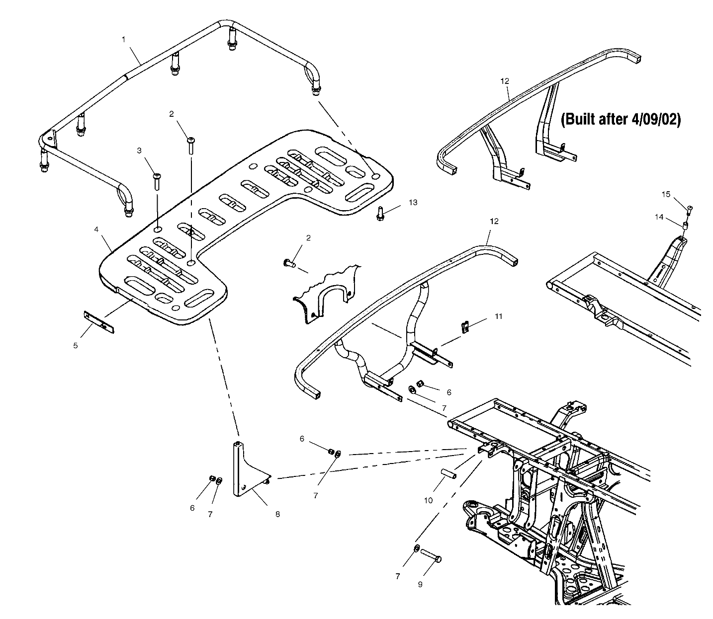 REAR RACK MOUNTING (If Built Before 9/03/01) - A02CH68AA/AB/AC/CA/CB (4966346634A06)