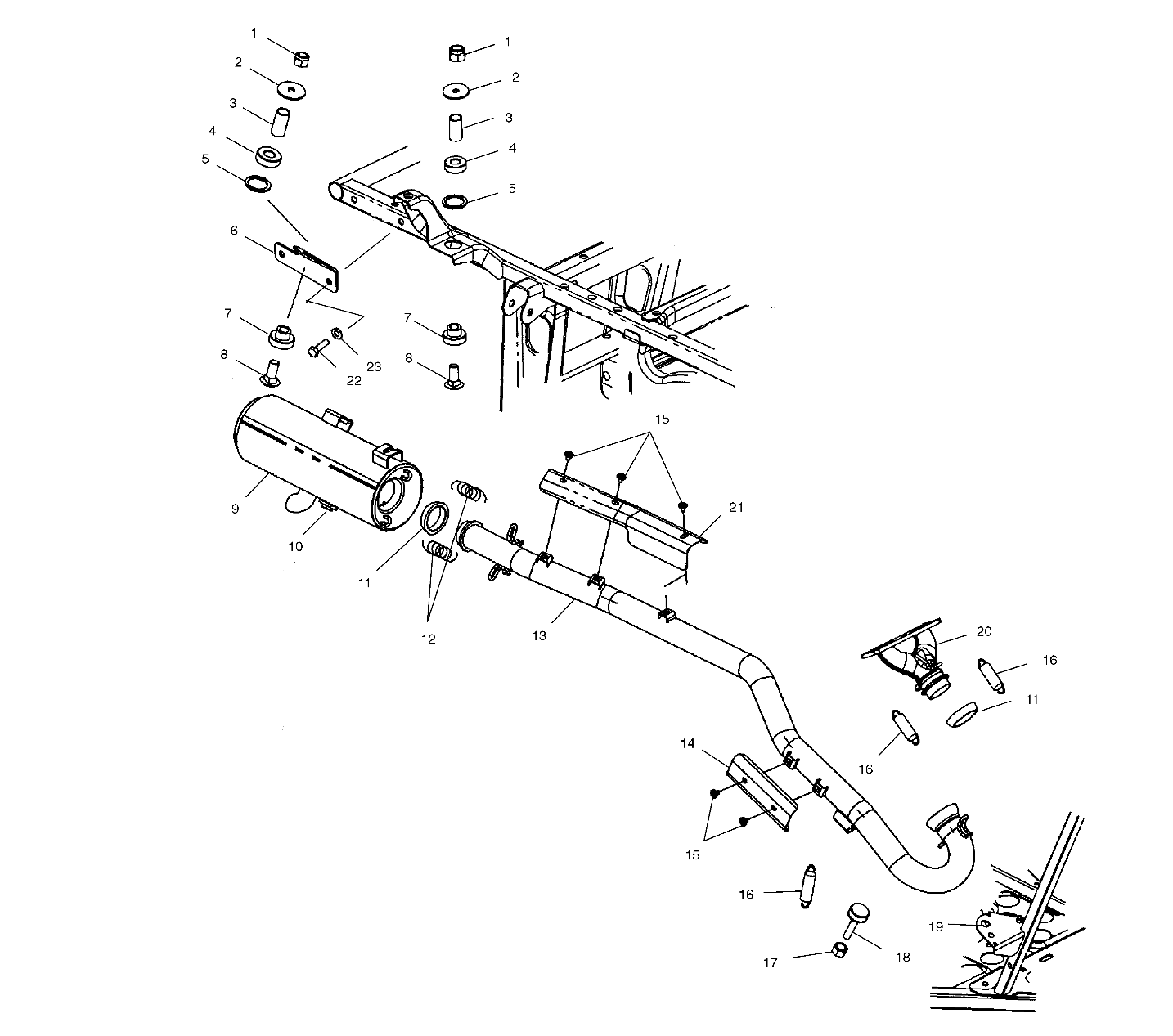 EXHAUST SYSTEM - A02CH68AA/AB/AC/CA/CB (4966346634A11)