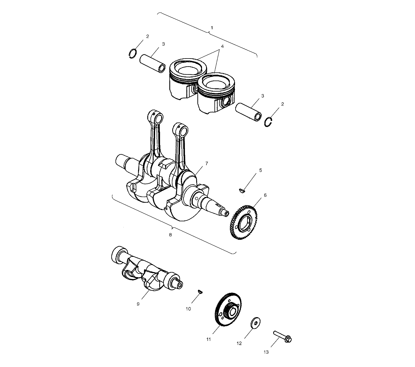 CRANKSHAFT and PISTON - A02CH68AA/AB/AC/CA/CB (4966346634D04)