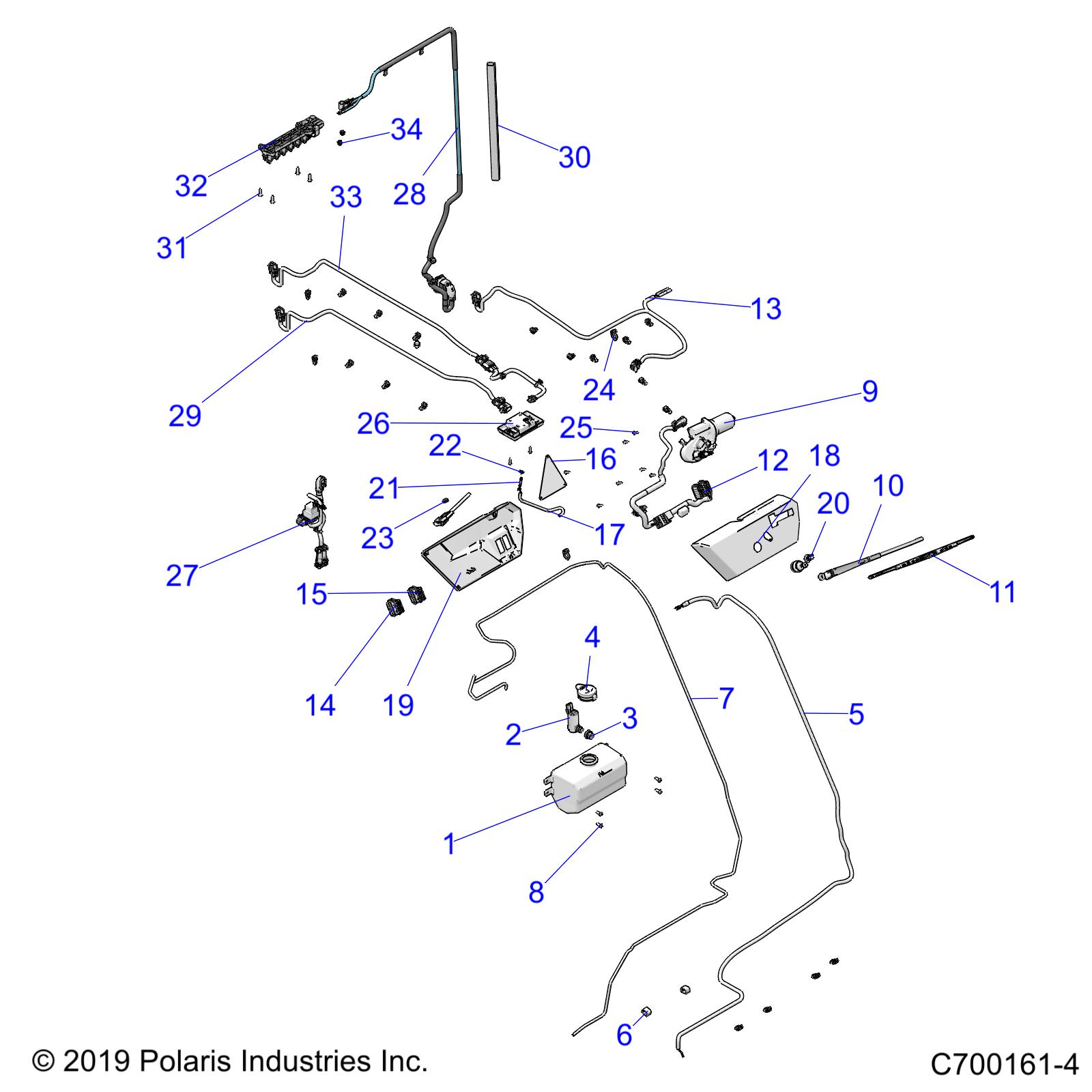 BODY, ROOF, WATER BOTTLE, WIPER AND HARNESSES - R20RSX99A9/AA/AP/AX/B9/BA/BP/BX (C700161-4)