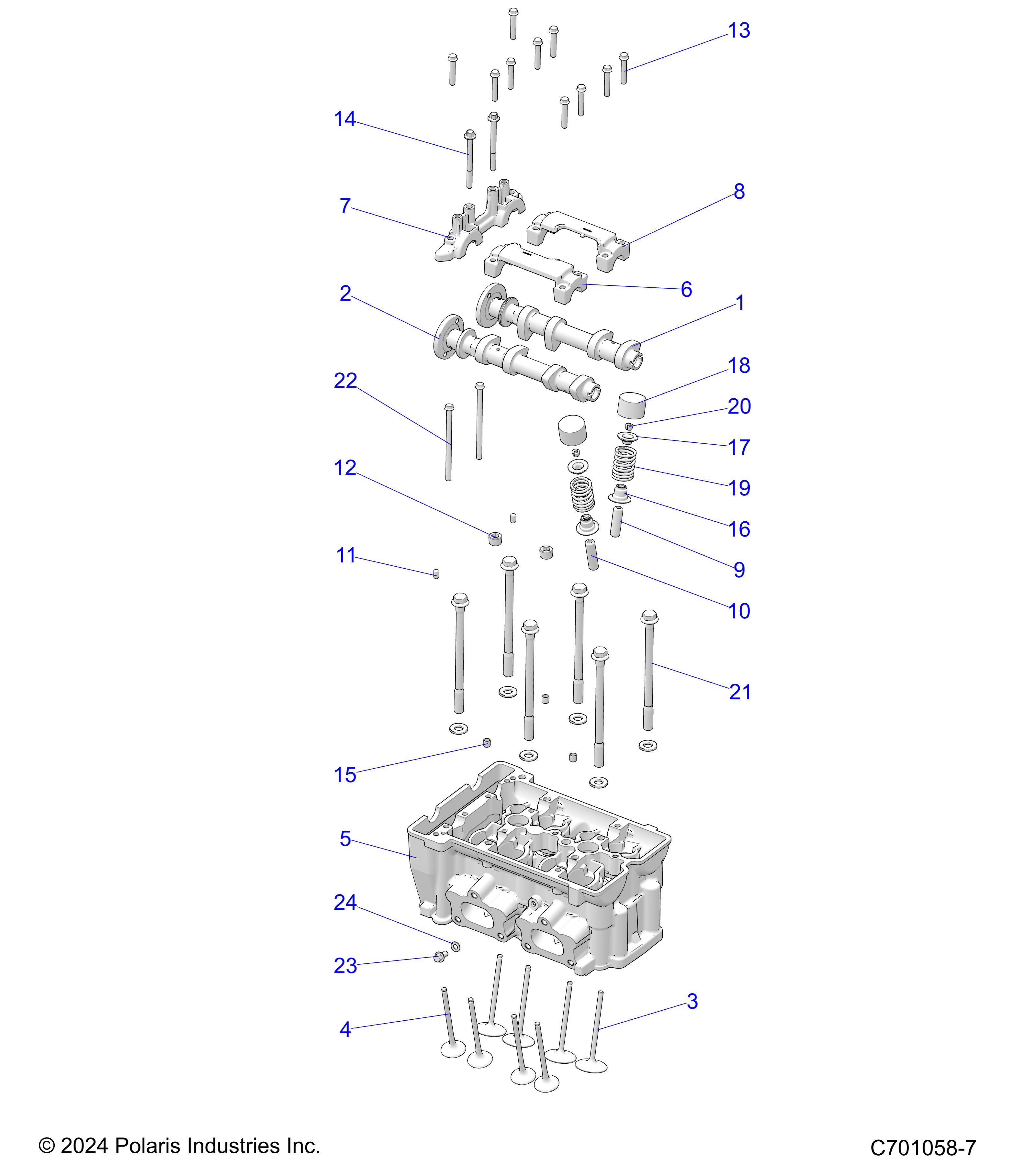 ENGINE, CYLINDER HEAD AND VALVES - Z25ASE99F5/C5 (C701058-7)