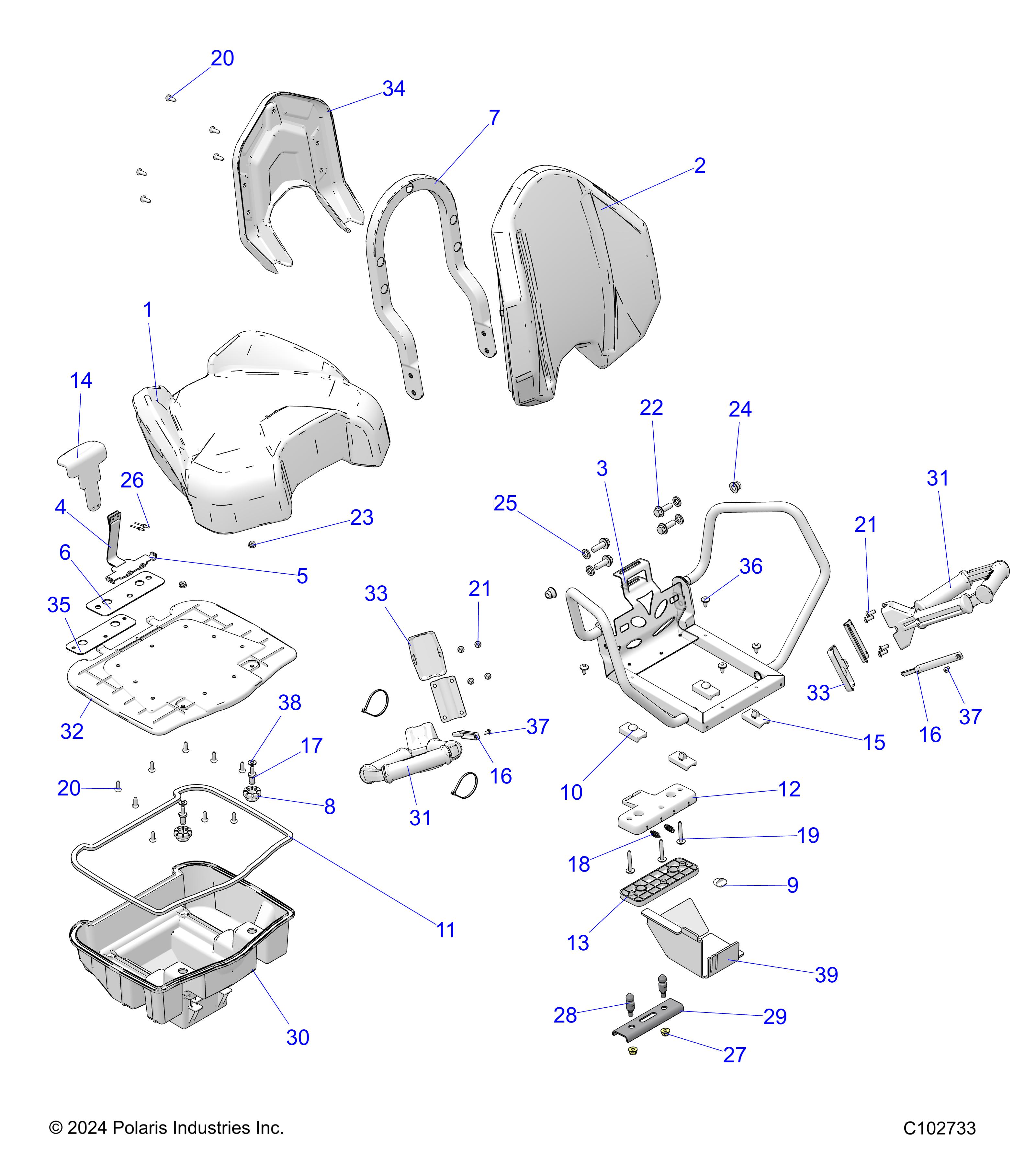 BODY, SEAT, PASSENGER - A25SYE85AL (C102733)