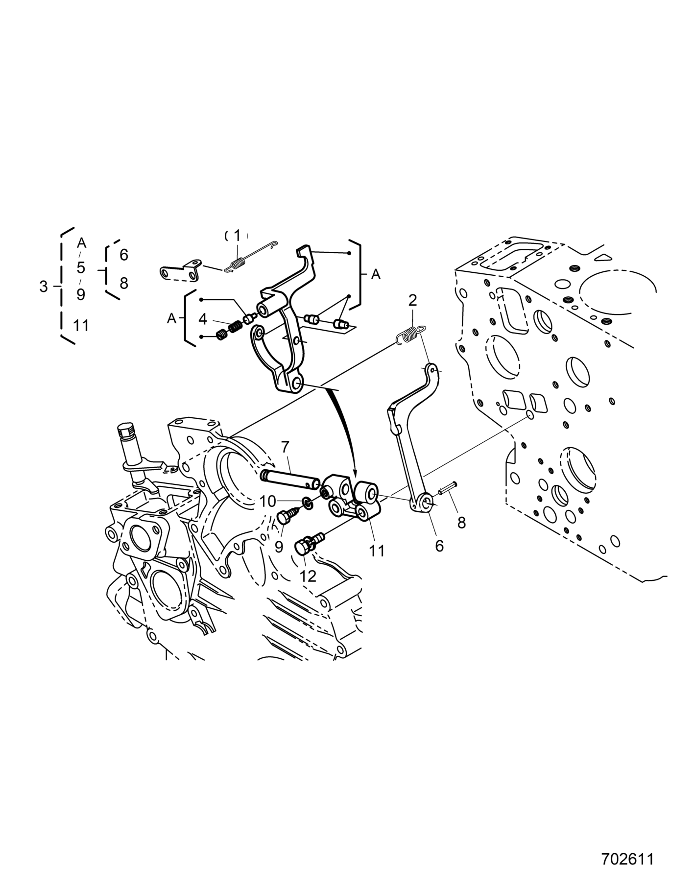 ENGINE, FORK LEVER (GOVERNOR) - D26P4ED4D4 (702611)