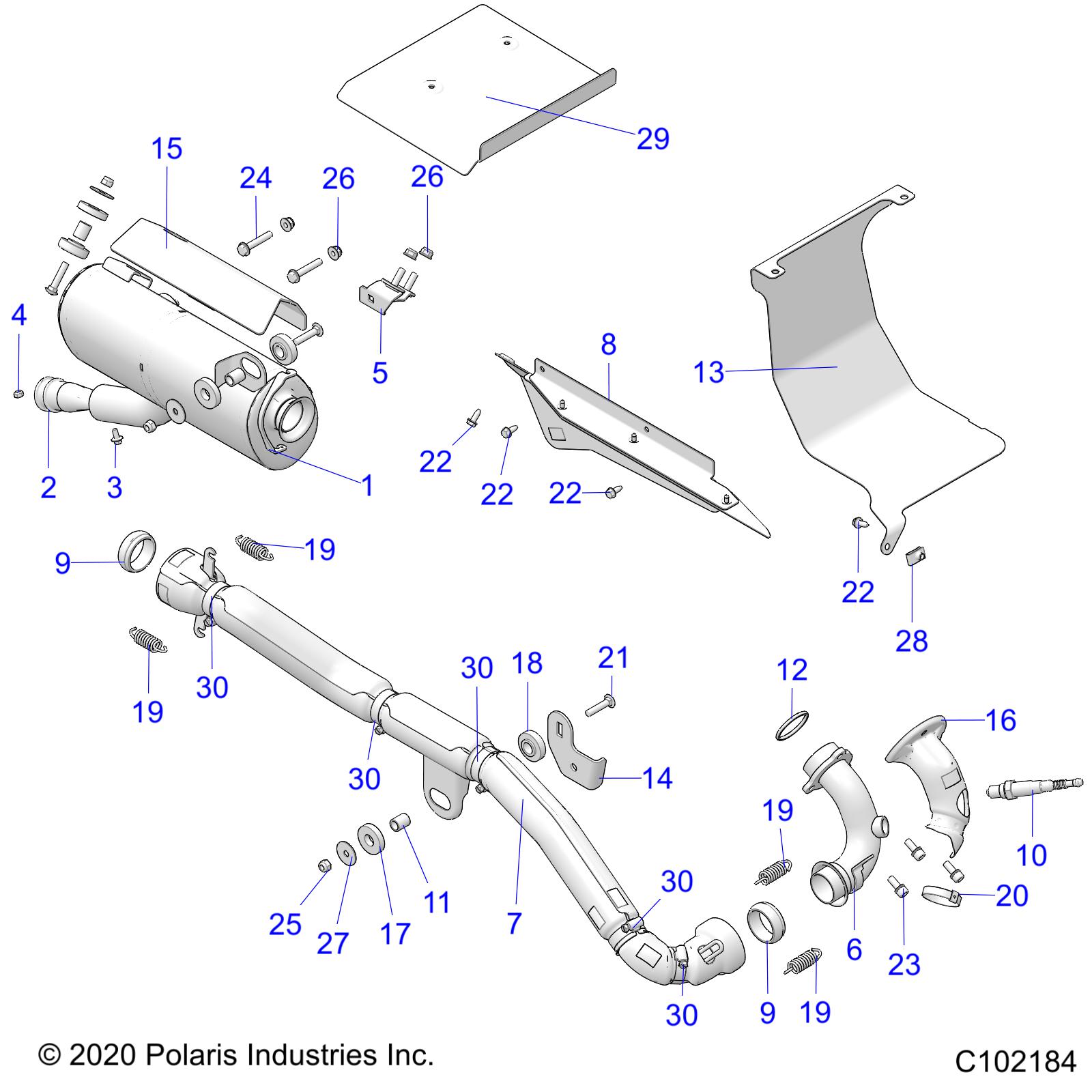 ENGINE, EXHAUST - A19S6E57F1/FL (C102184)