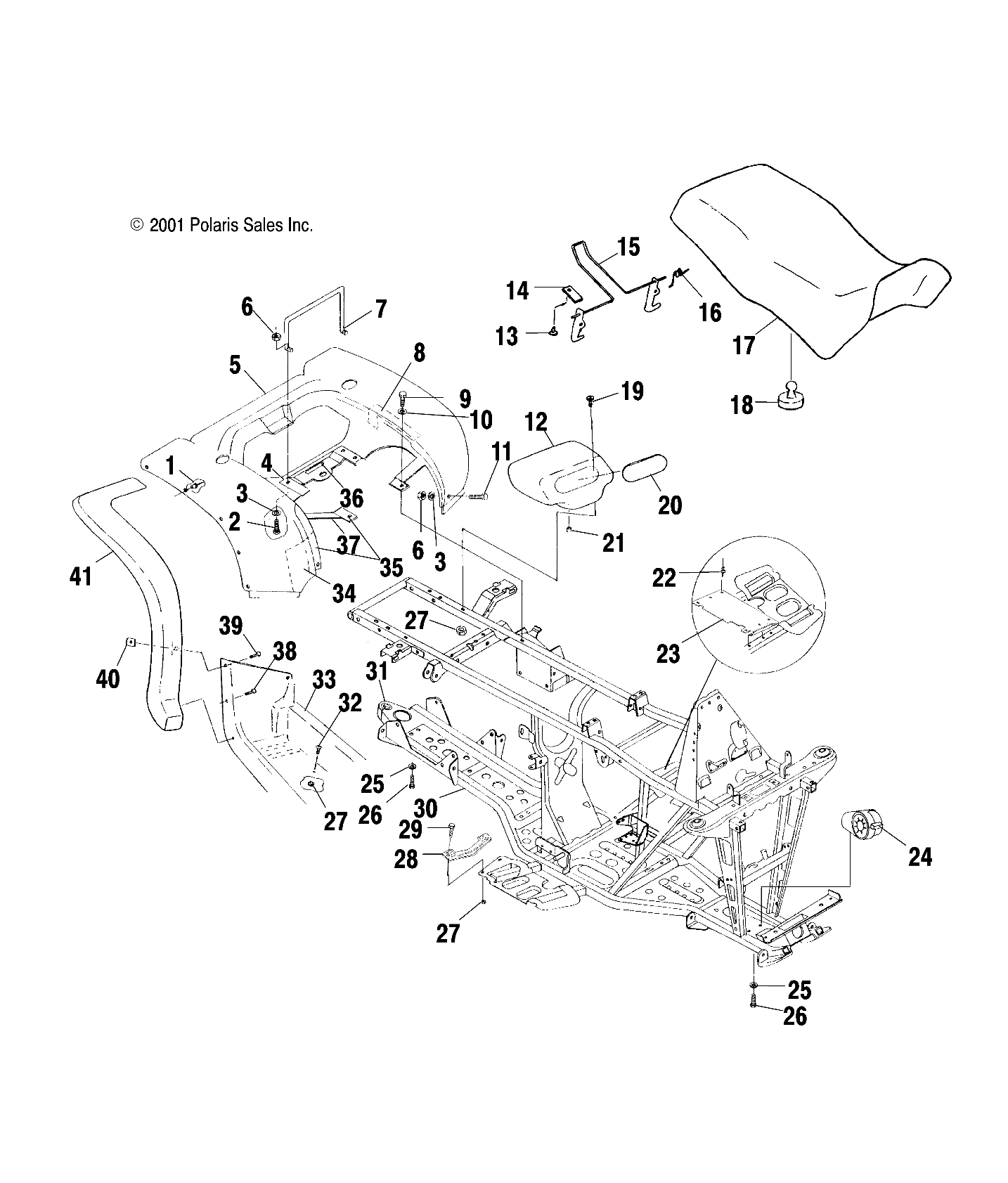 REAR CAB AND SEAT - A02CH50 ALL OPTIONS (4967436743A03)