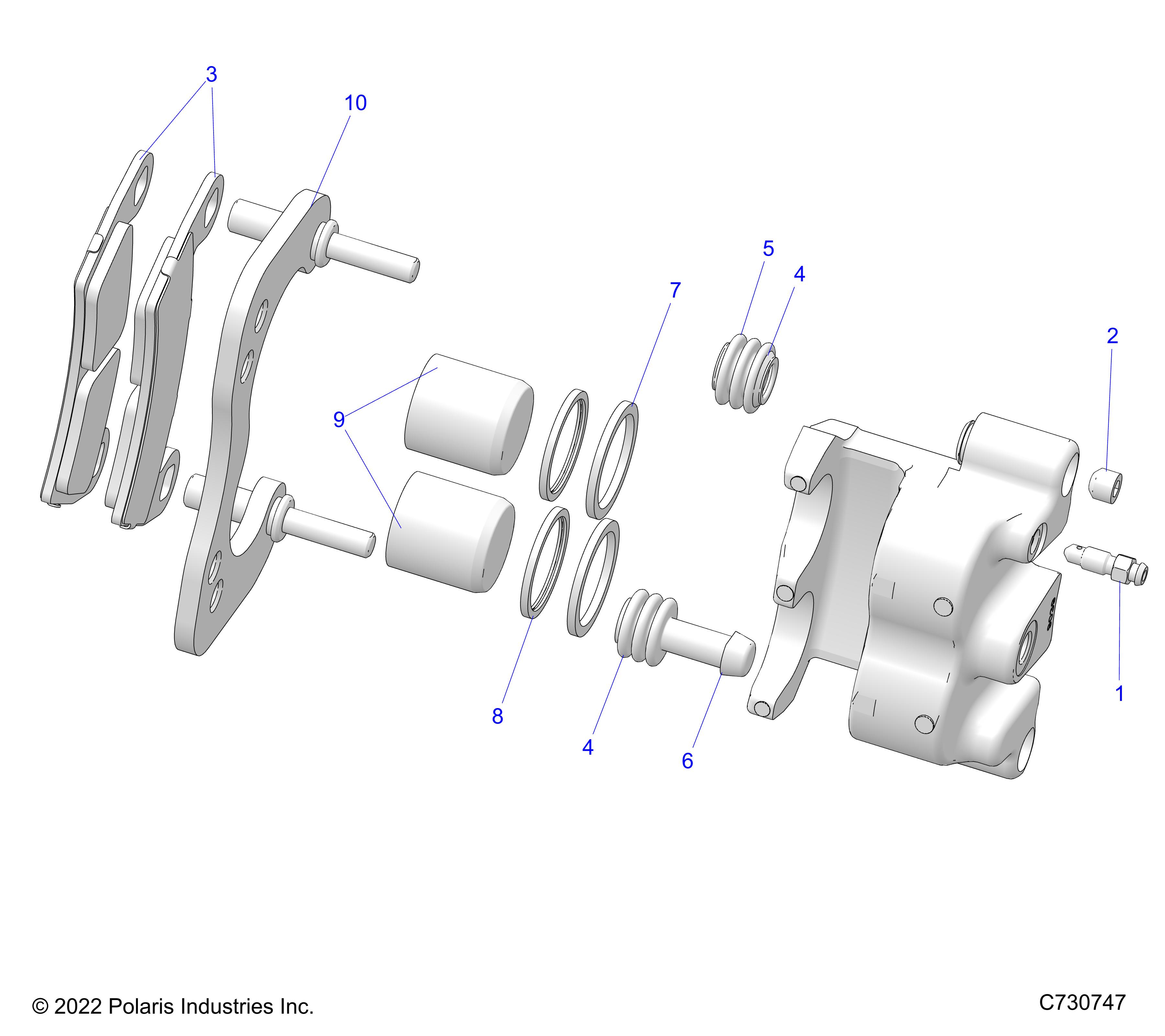 BRAKES, REAR CALIPER - R25CDA57A1 (C730747)