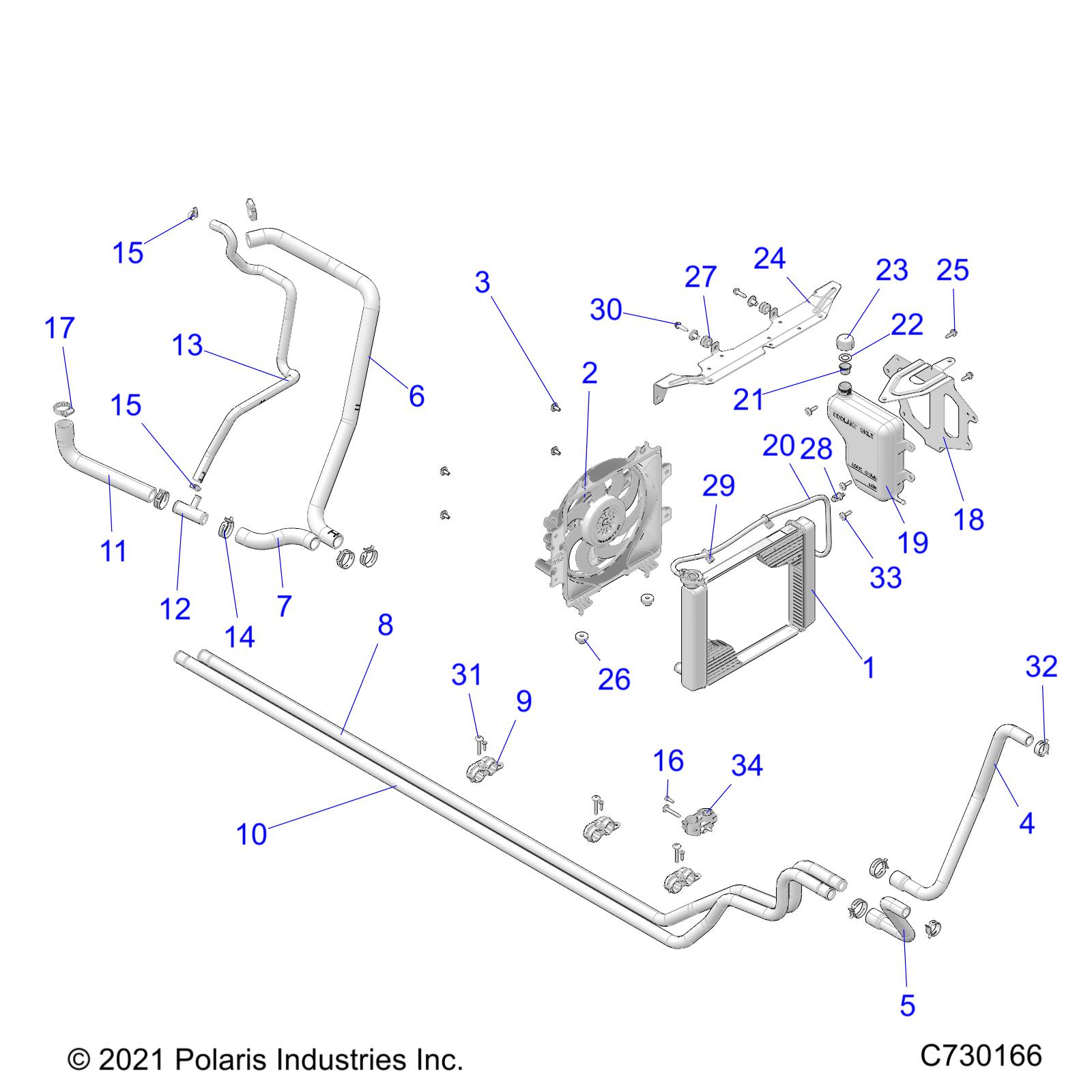 ENGINE, COOLING SYSTEM - D23M4A57B4/U57B4 (C730166)