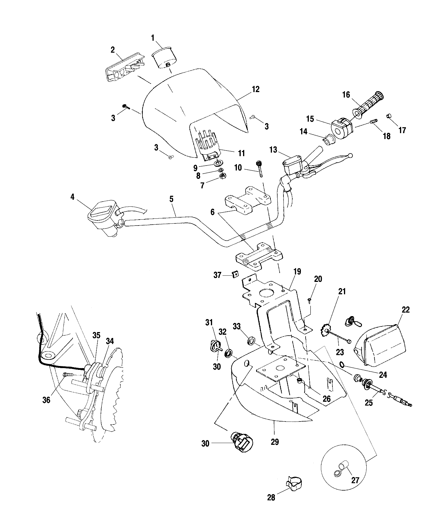 HANDLEBAR and HEADLIGHT POD - A02CL50AA/DA (4967986798D01)