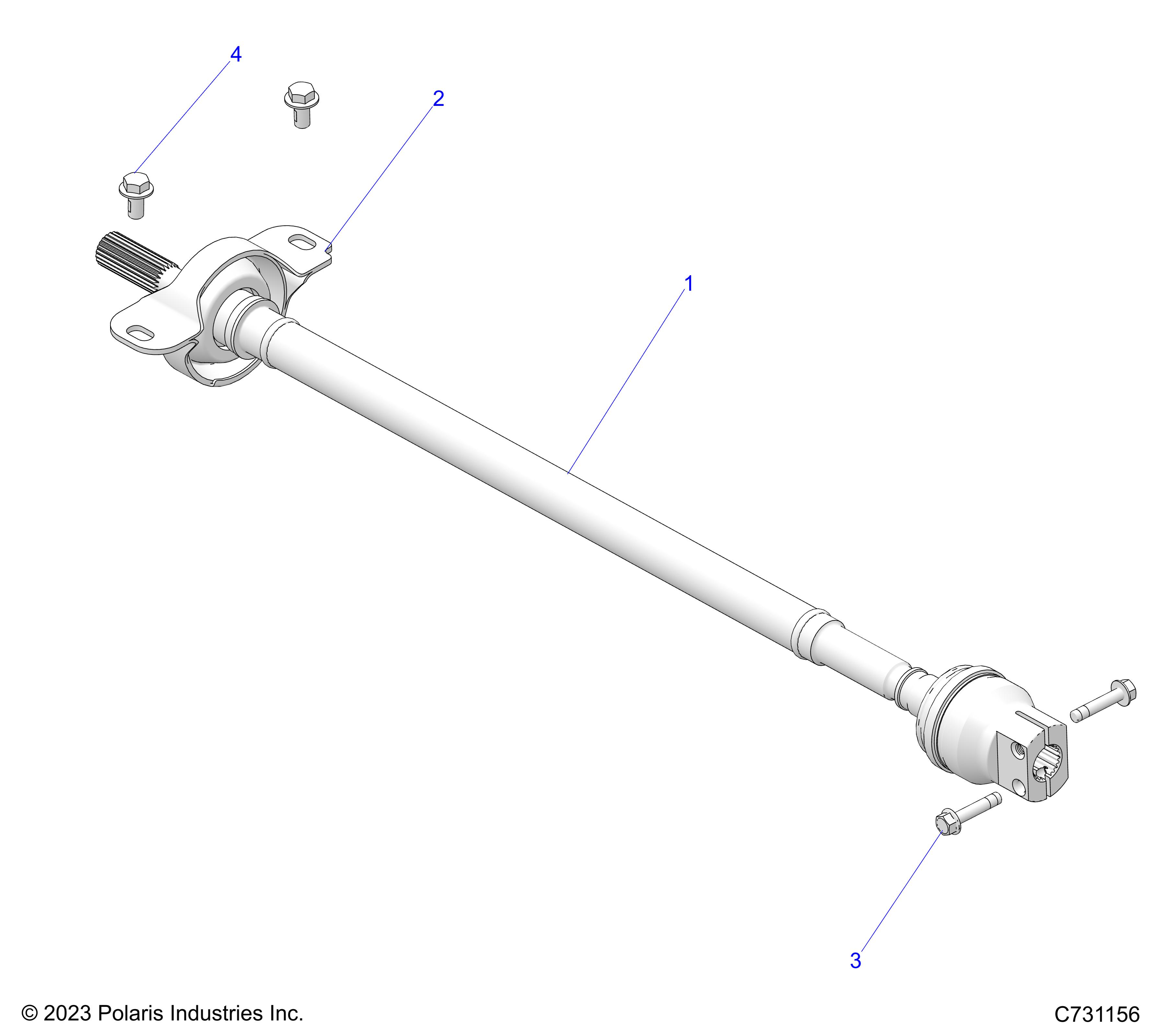 DRIVE TRAIN, FRONT PROP SHAFT - R24RRE99FJ/RRS99CJ/F9/FJ/C9/CK (C731156)