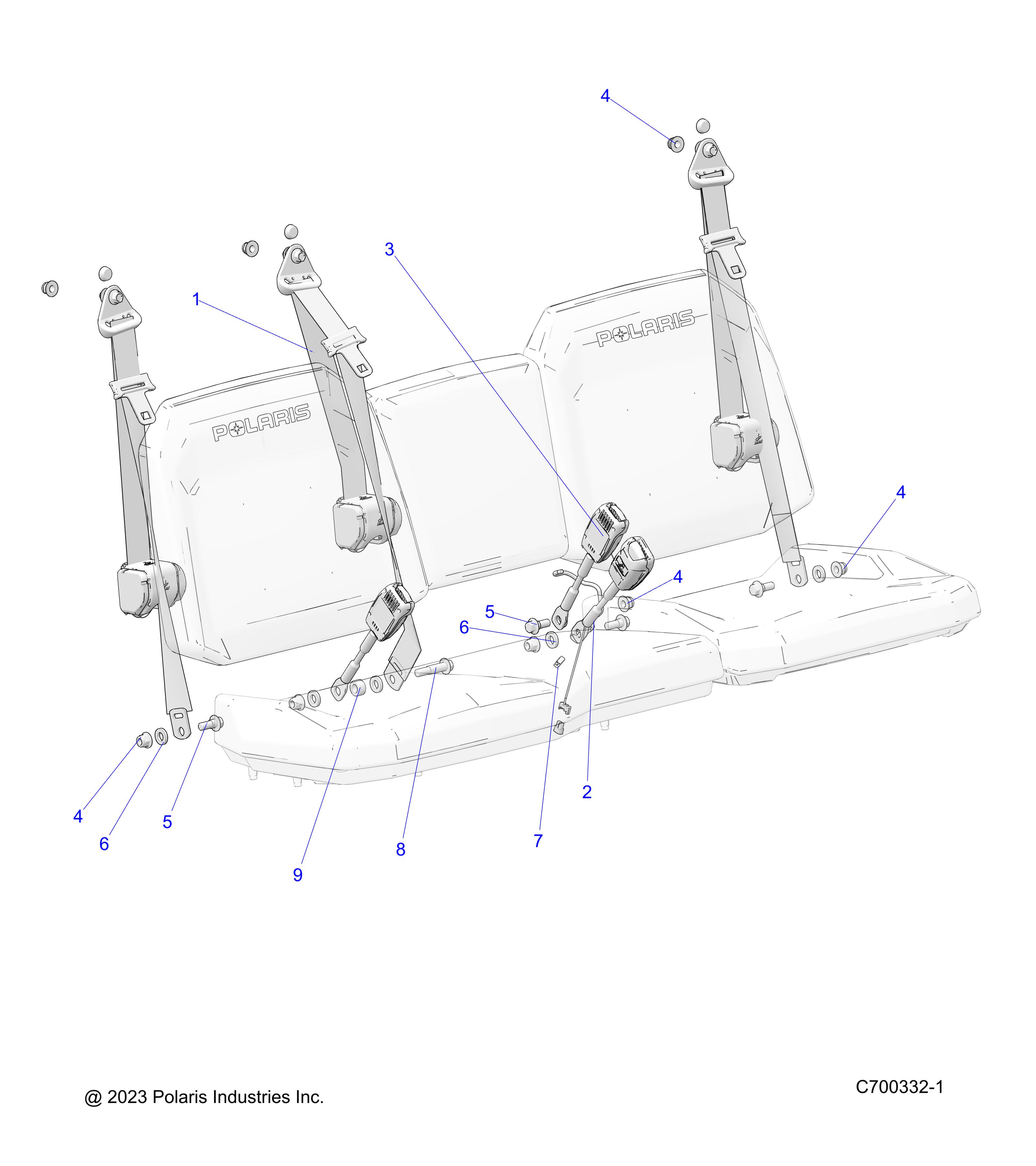 BODY, SEAT BELT AND MOUNTING - R24TAS99PK (C700332-1)