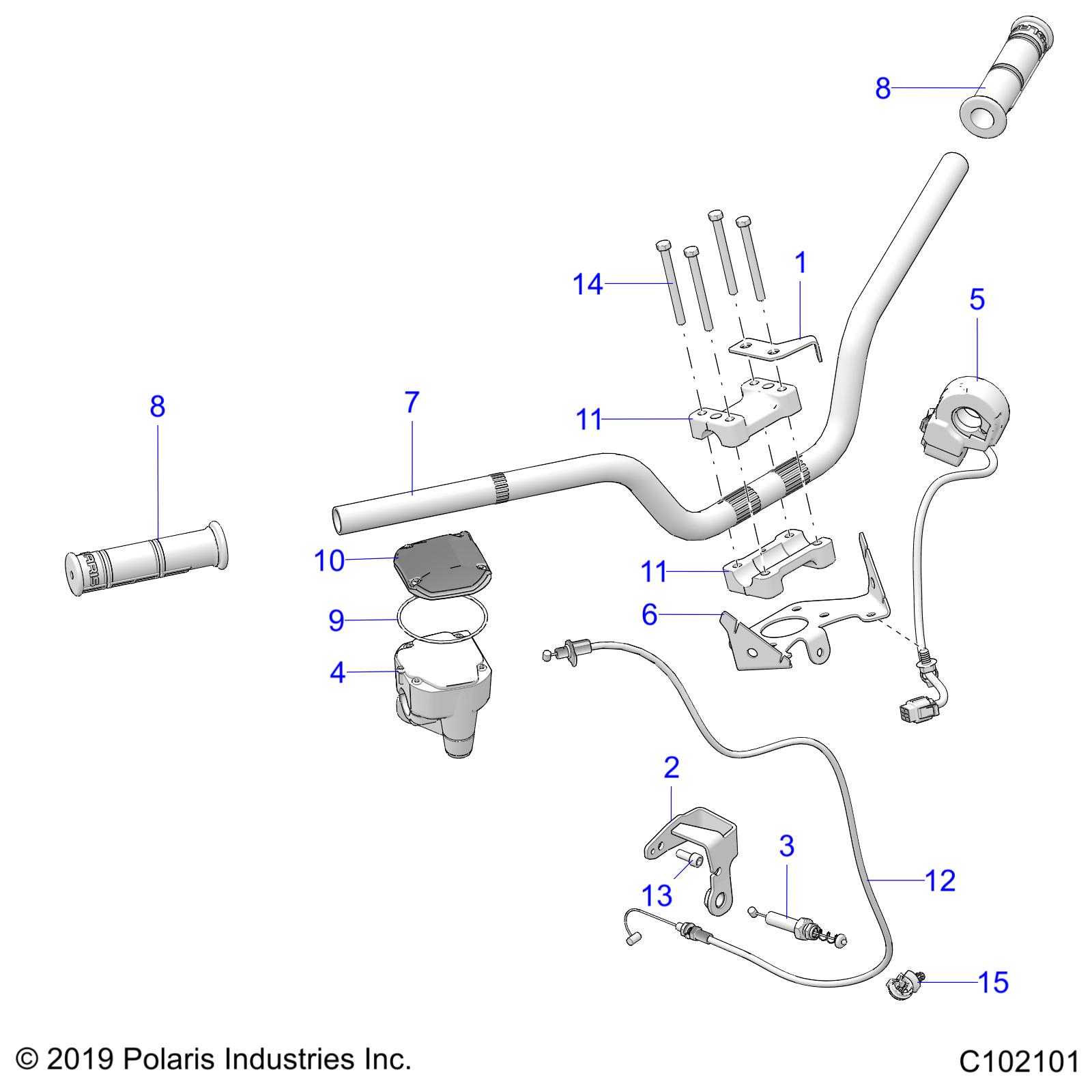 STEERING, HANDLEBARS - A25HBA07B5/B7 (C102101)