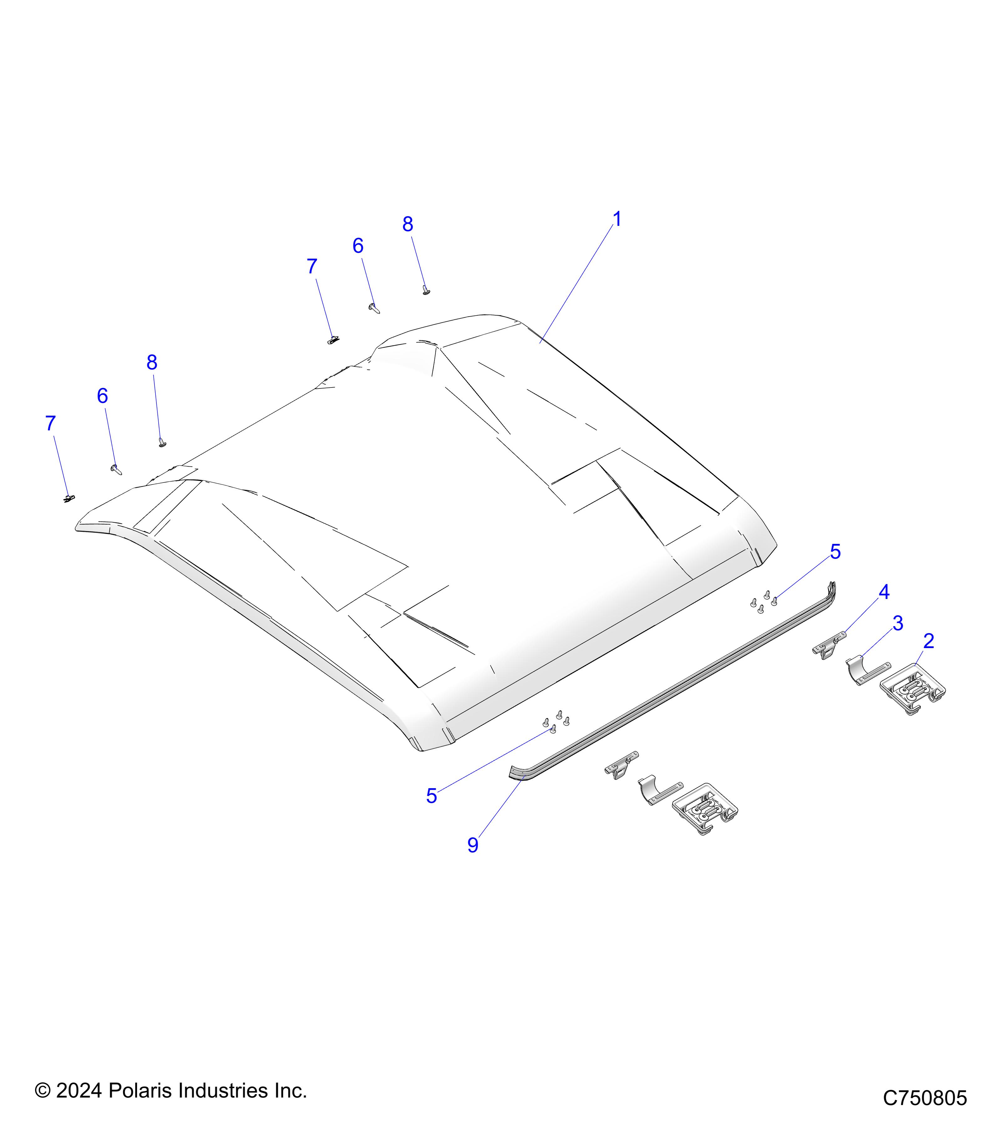 BODY, ROOF - Z24NEF99AR/AM/BR/BM (C750805)