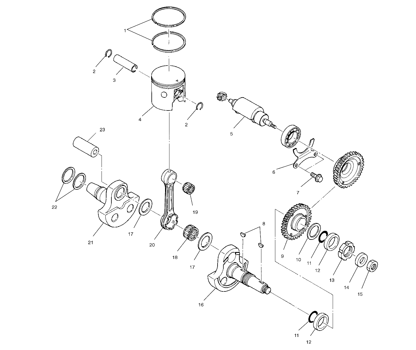 PISTON and CRANKSHAFT - A01BA38CA (4968366836C010)