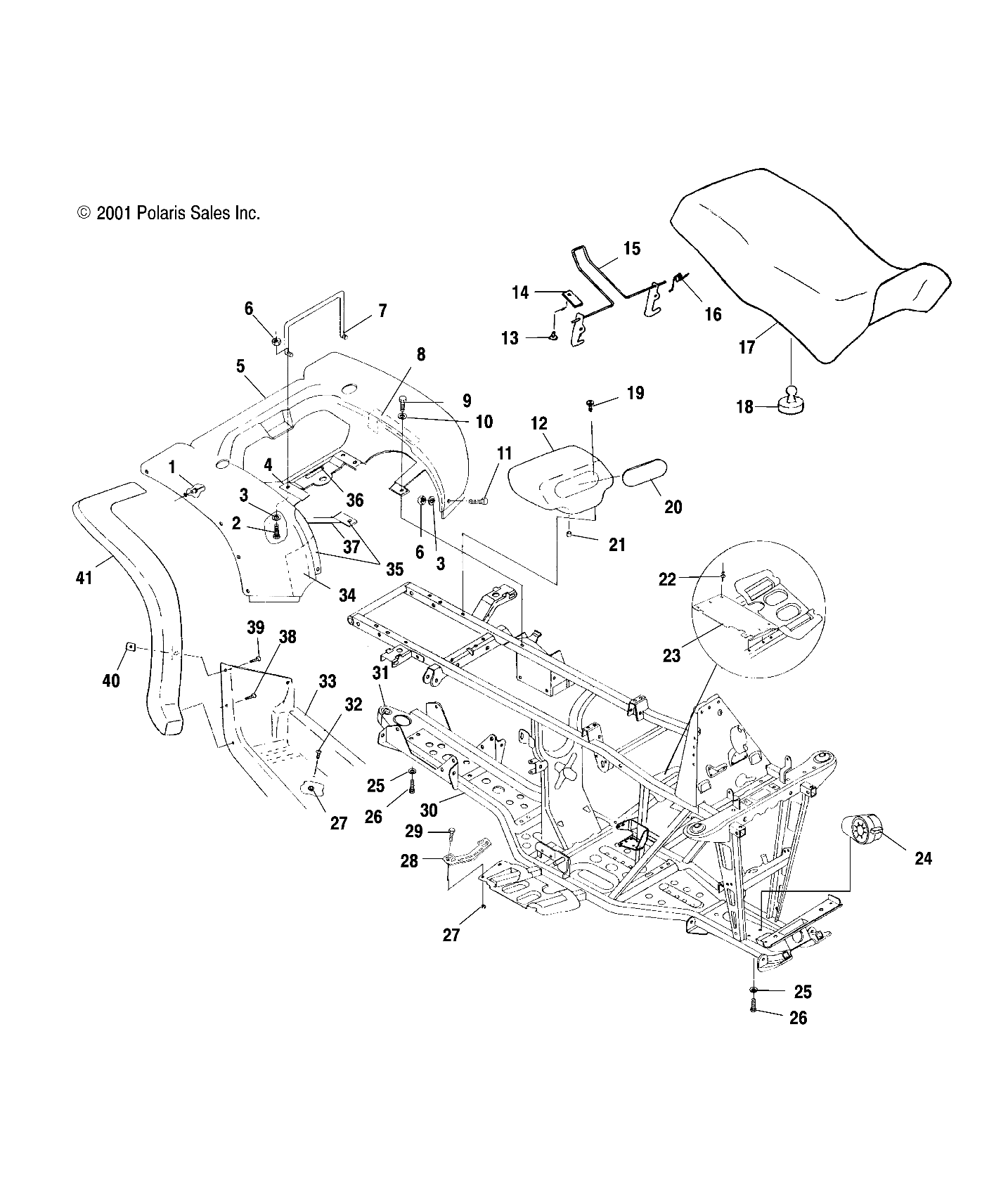 REAR CAB AND SEAT - A02CH42AA (4968536853A03)