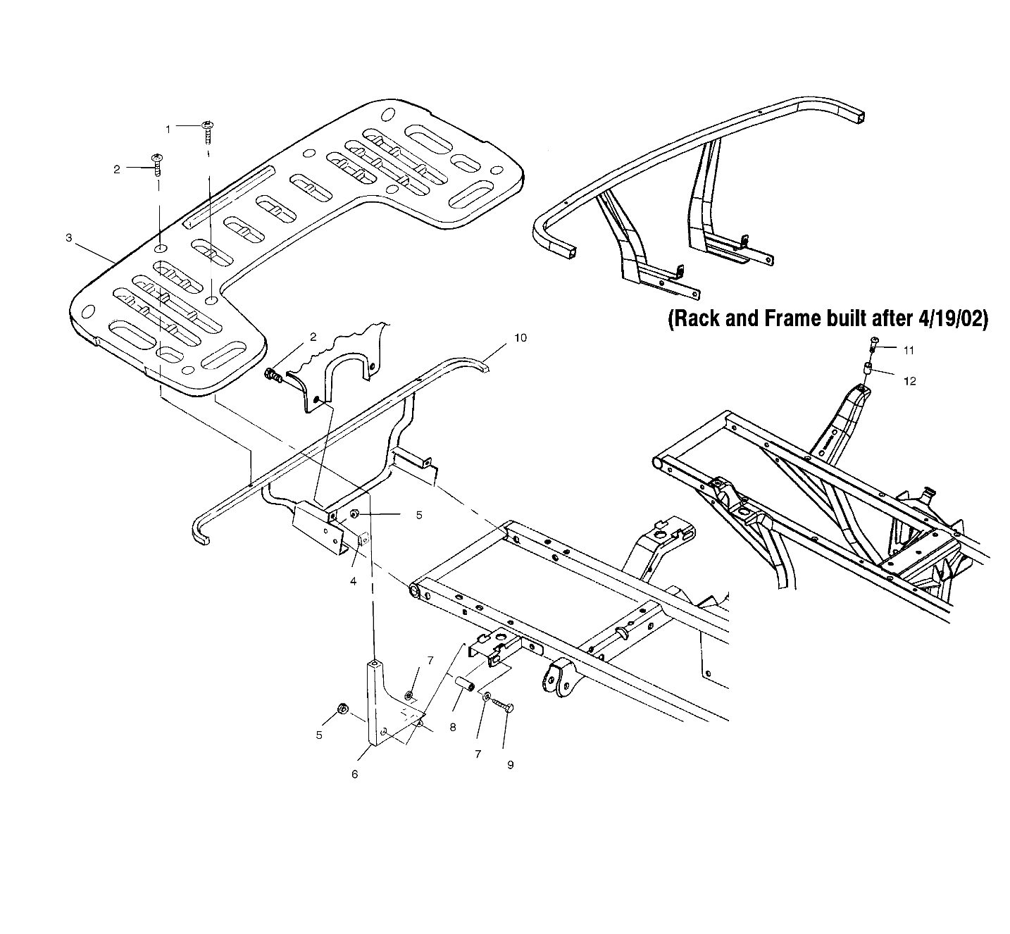 REAR RACK MOUNTING - A02CH42AA (4968536853A06)