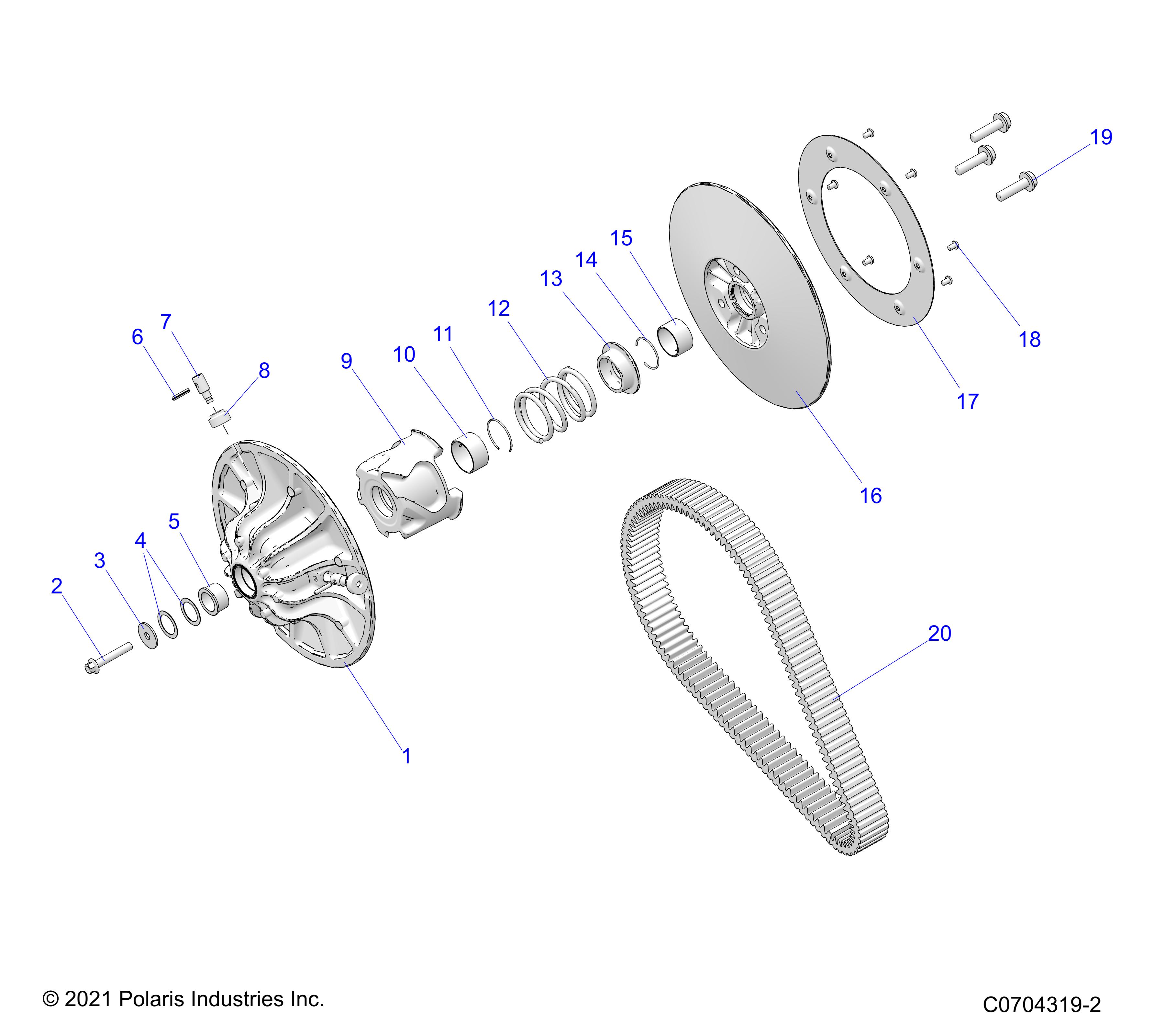 DRIVE TRAIN, SECONDARY CLUTCH - R25RRE99JP (C0704319-2)