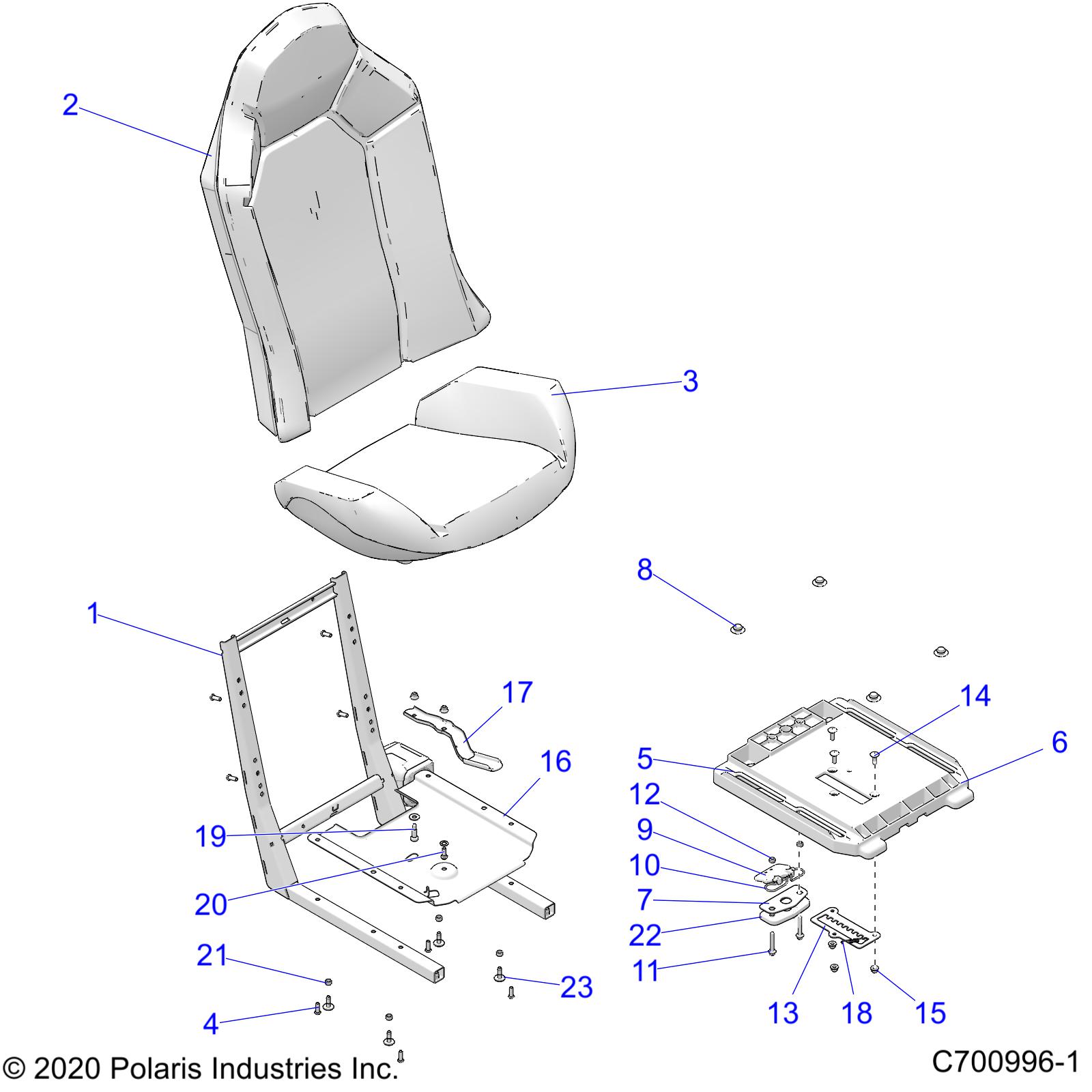 BODY, SEAT ASM. AND SLIDER - Z20NAE92AL/AR/BL/BR/F92AL/AR (C700996-1)