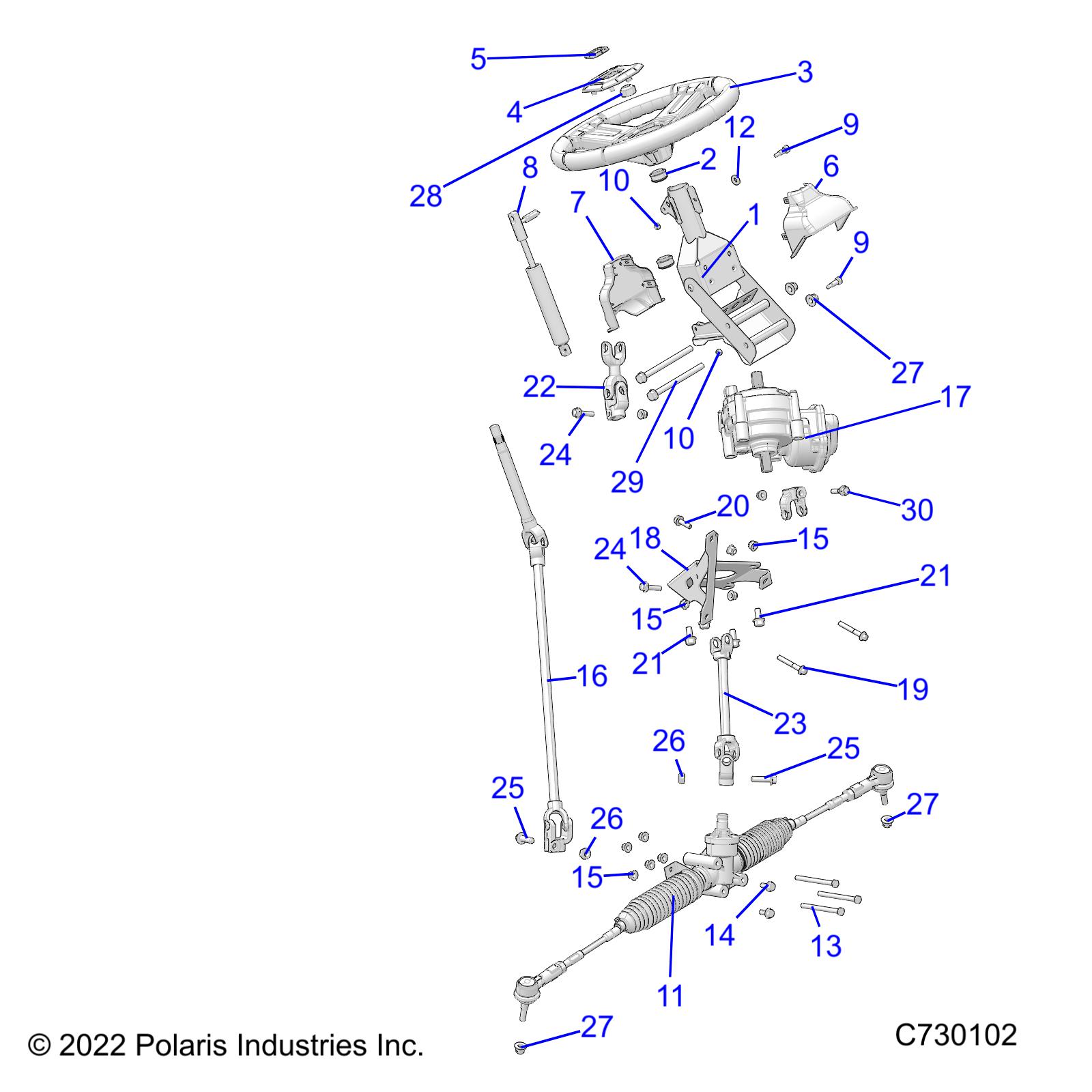 STEERING, STEERING ASM. - R22M4A57B1/EB5/B9 (C730102)