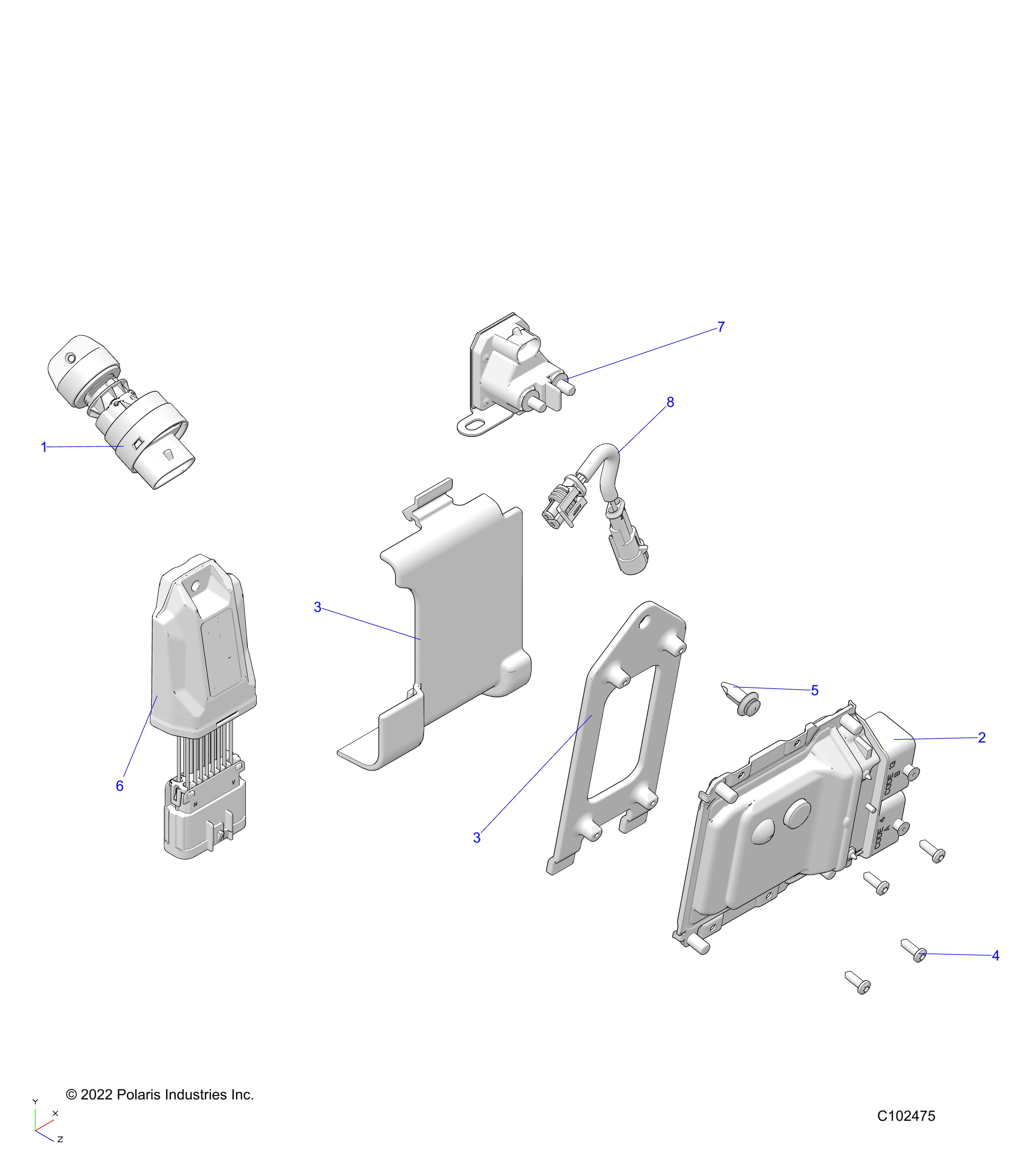 ELECTRICAL, SWITCHES, SENSORS and ECM - A22SDE57P4 (C102475)