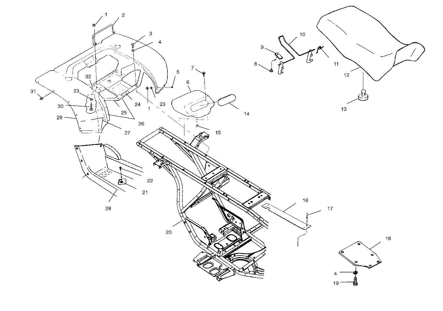 REAR CAB and SEAT - A02CA32AA/AB (4969816981A04)