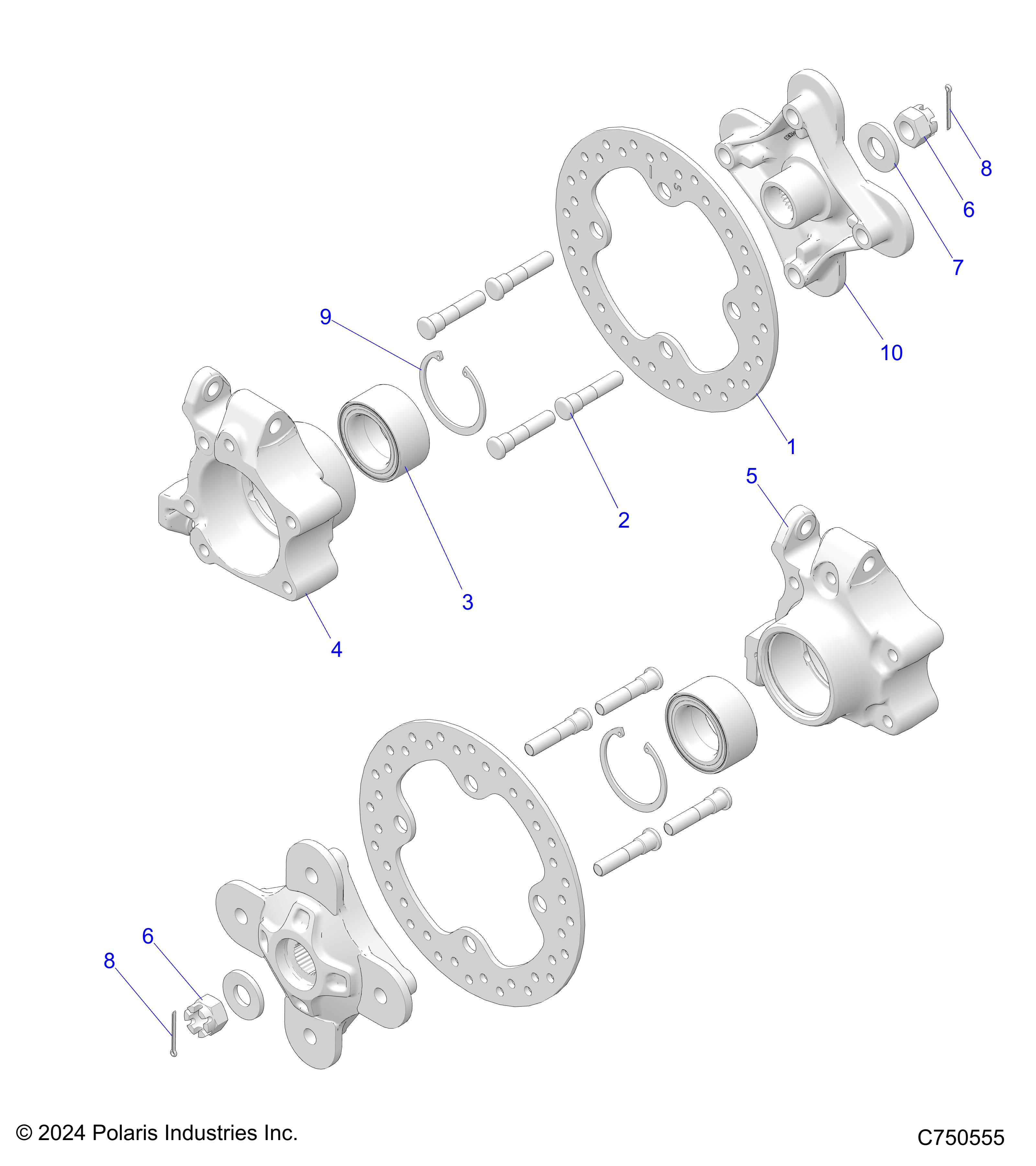 SUSPENSION, FRONT CARRIER AND HUB - Z25NMB99A4/B4 (C750555)