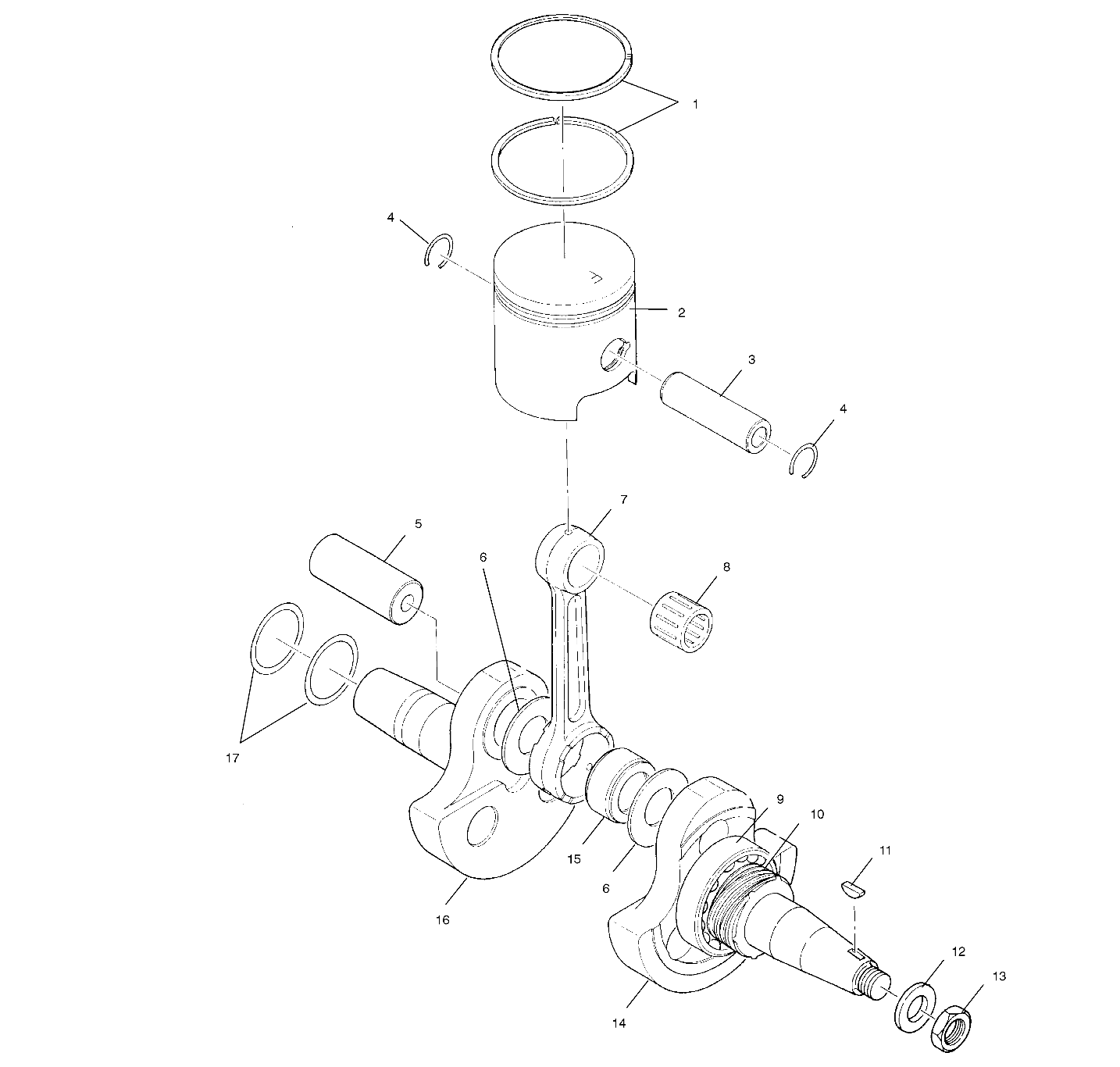 CRANKSHAFT and PISTON - A02CG25CA (4969856985C09)