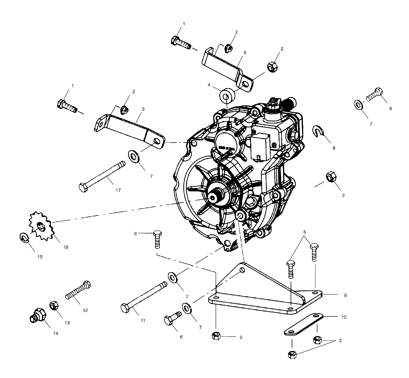 GEARCASE MOUNTING - A02BA25CA/CB/CD (4969896989C04)