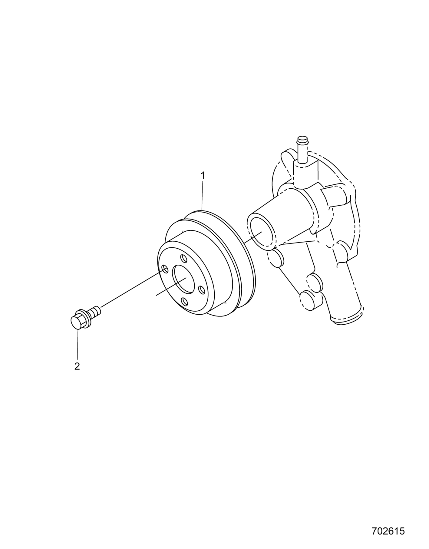 ENGINE, WATER PUMP PULLEY - D26P4ED4D4 (702615)