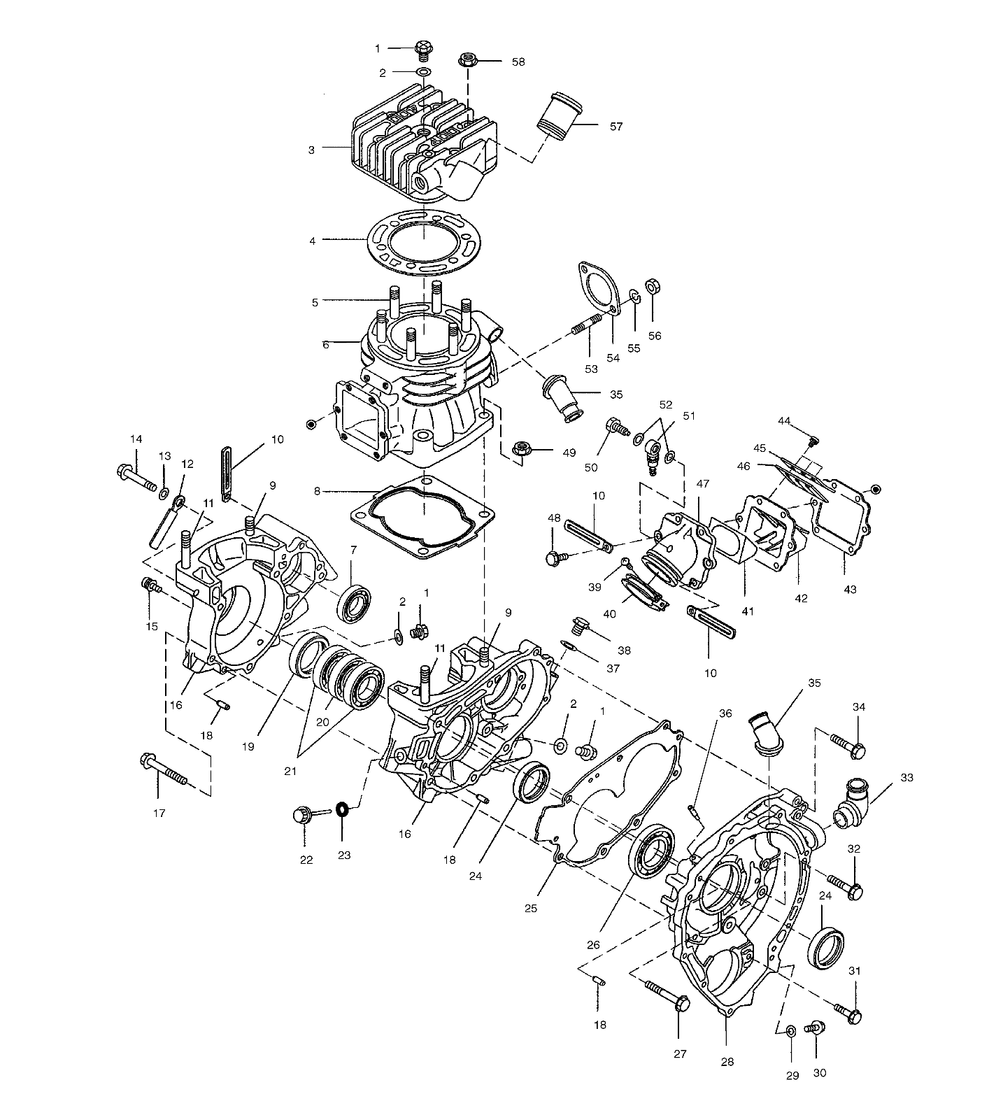 CRANKCASE and CYLINDER - A02BA38CA (4969936993C11)