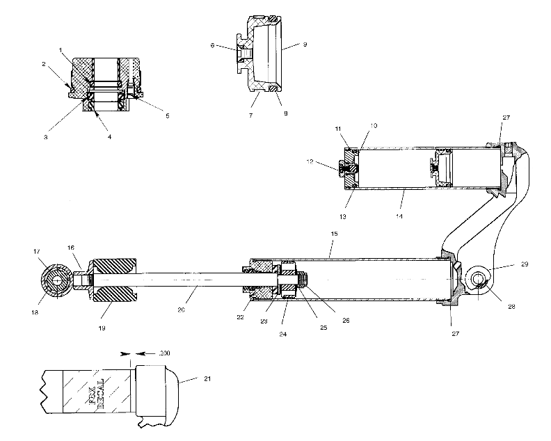 SUSPENSION, SHOCK, REAR - A07BA50FA (4969976997C09)