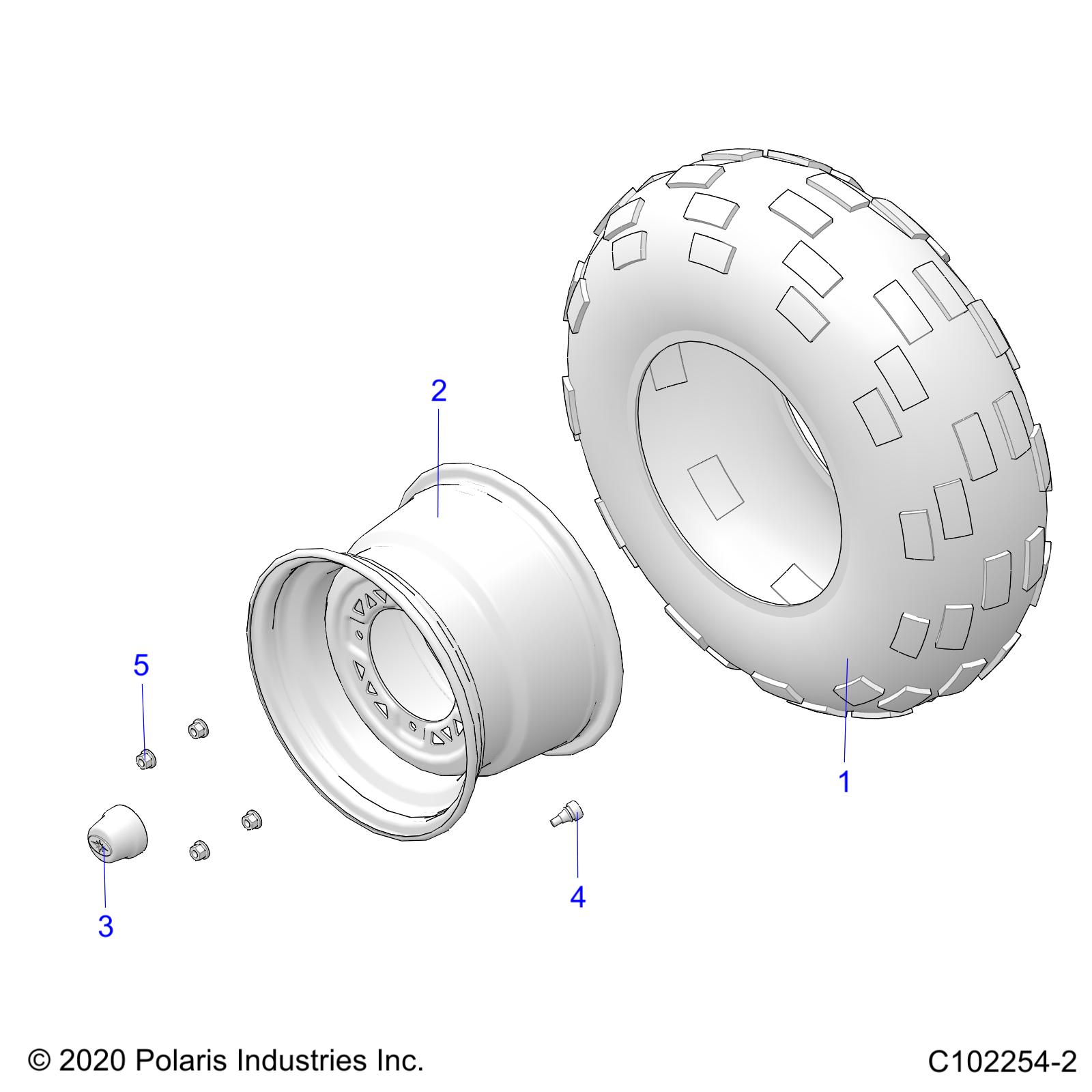 WHEELS, REAR TIRE - A21SDE57K4 (C102254-2)